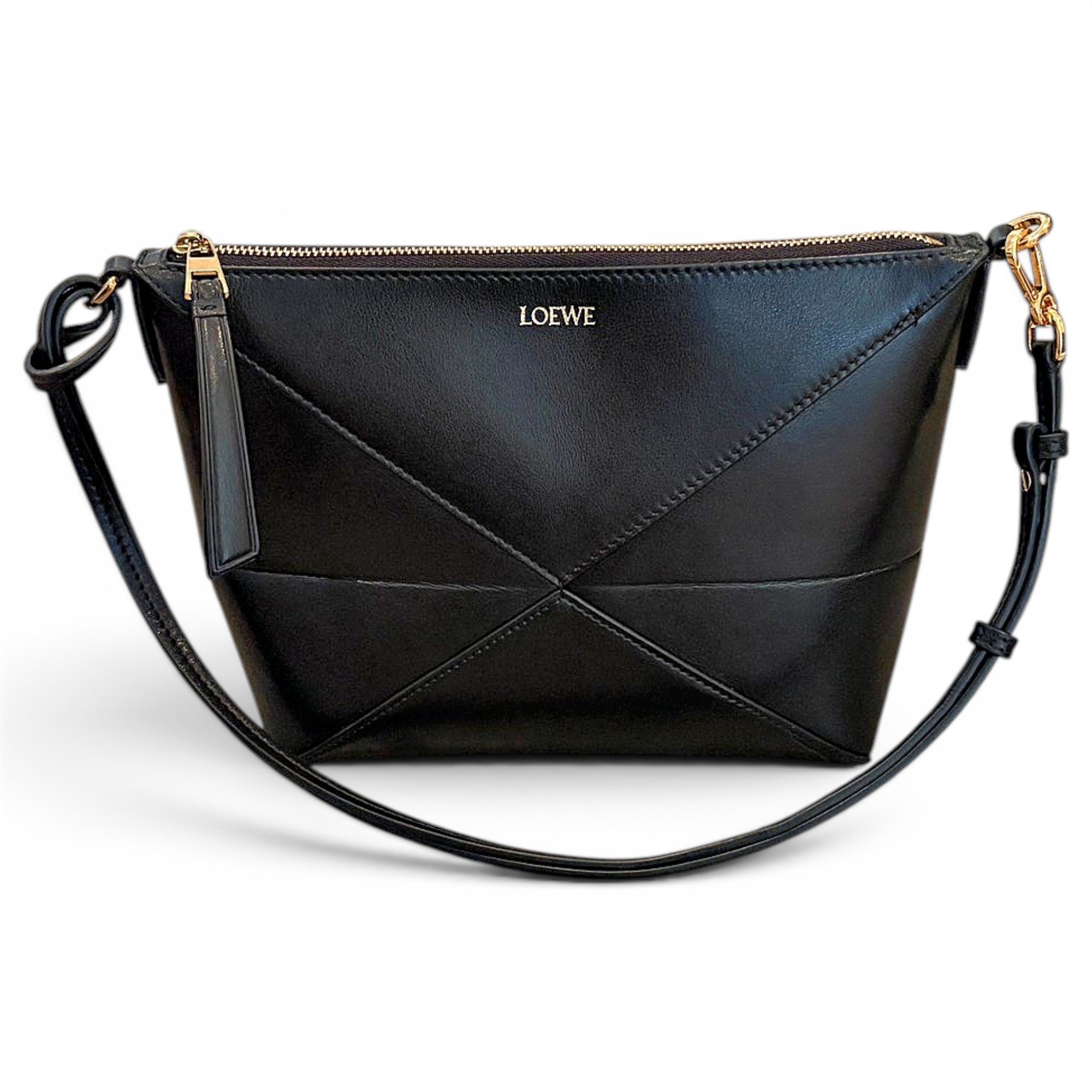 Puzzle Fold Pouch leather crossbody bag