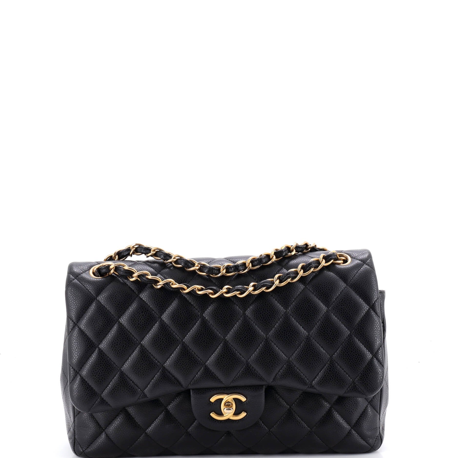 Classic Double Flap Bag Quilted Caviar Jumbo