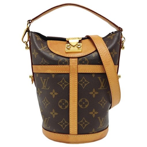 Duffle leather handbag