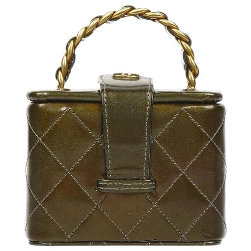 Vanity patent leather handbag