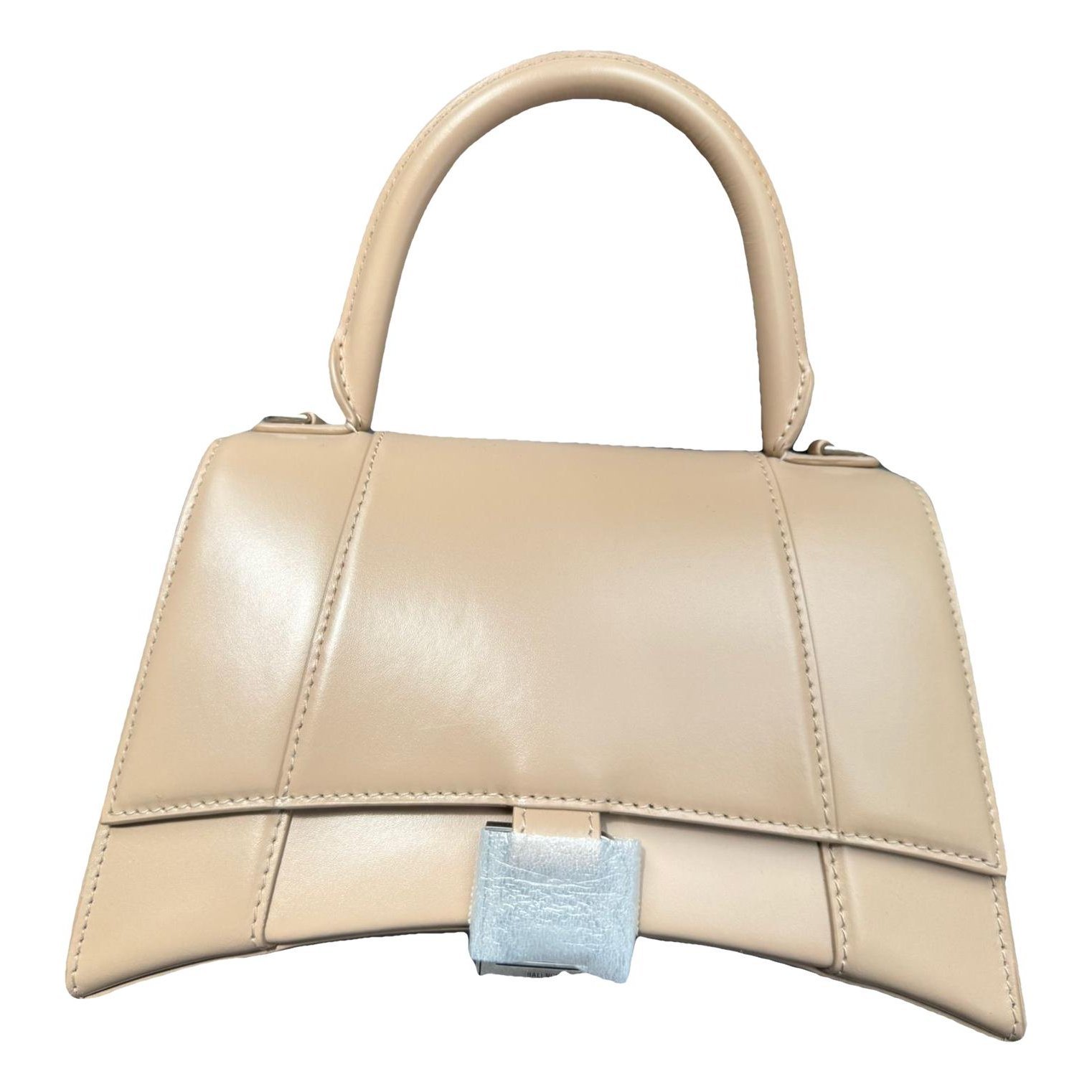 Hourglass leather handbag