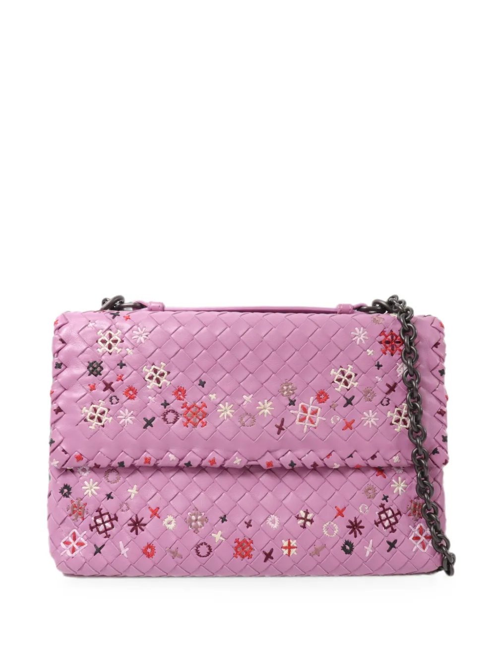 Intrecciato embroidered shoulder bag