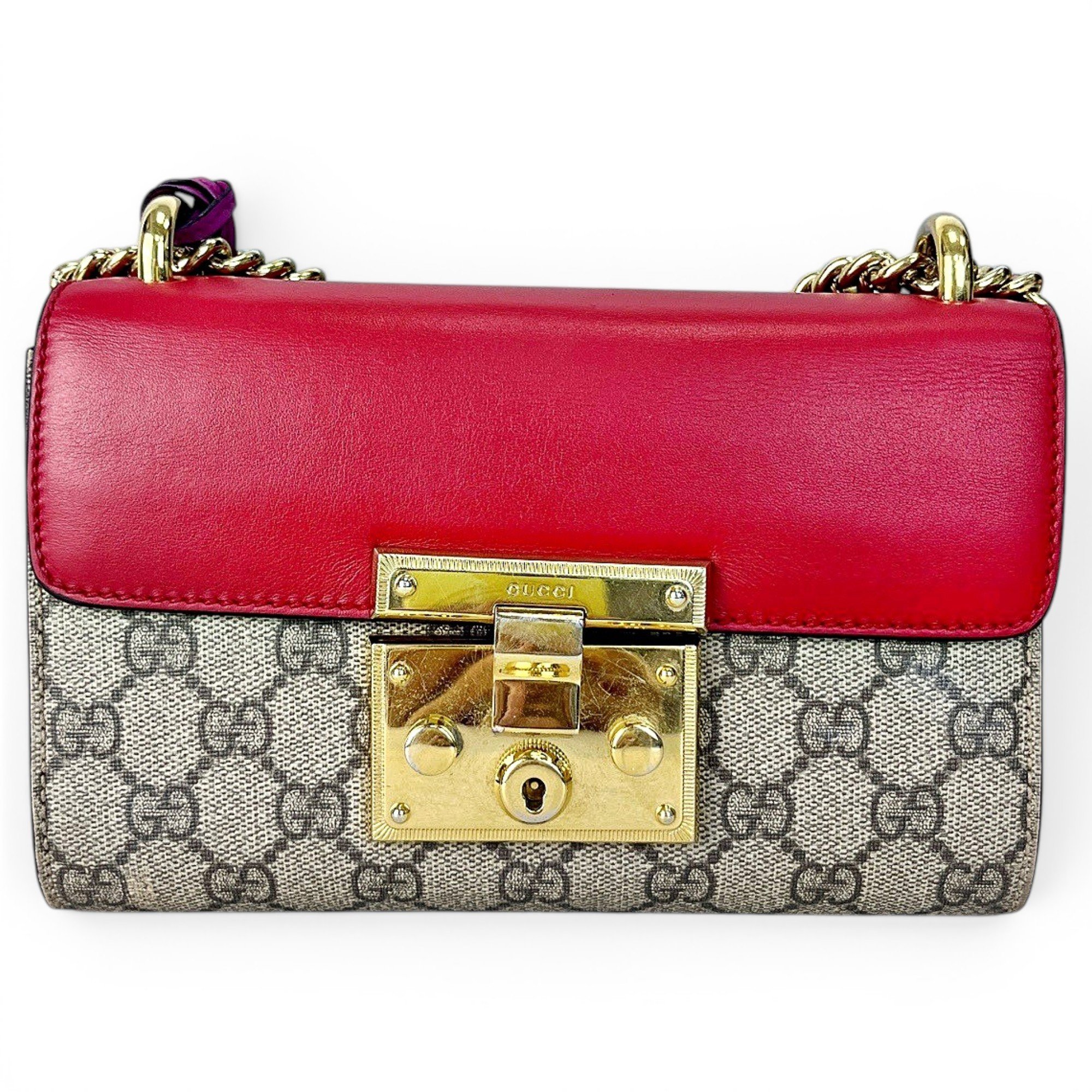 Padlock leather handbag