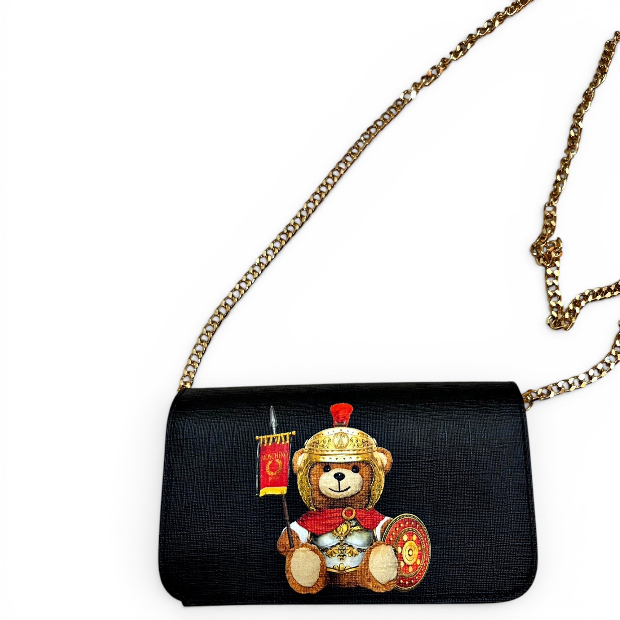 Moschino Biker leather clutch bag
