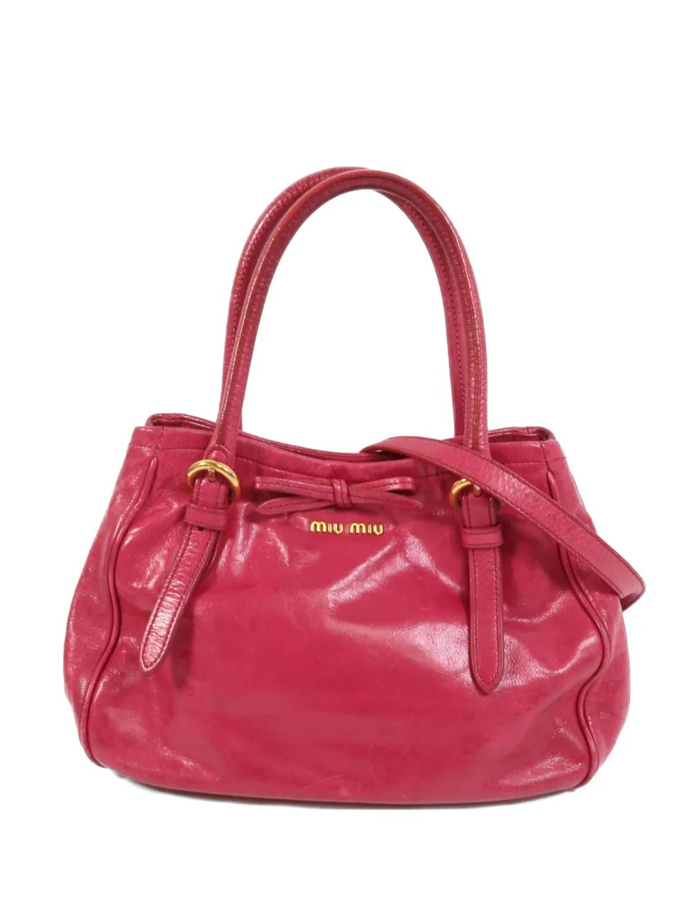 bow-detail leather tote bag