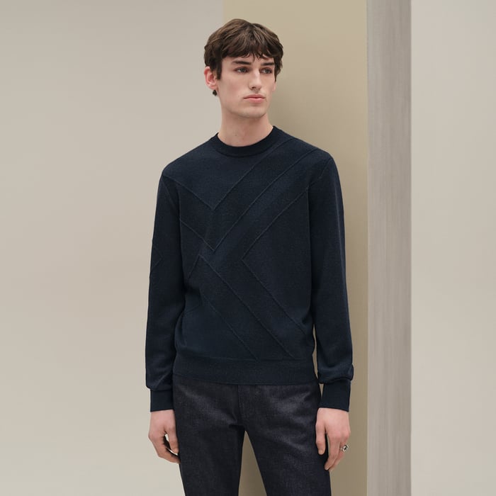 Marine Cashmere "Casaque Ombree" Crewneck Sweater