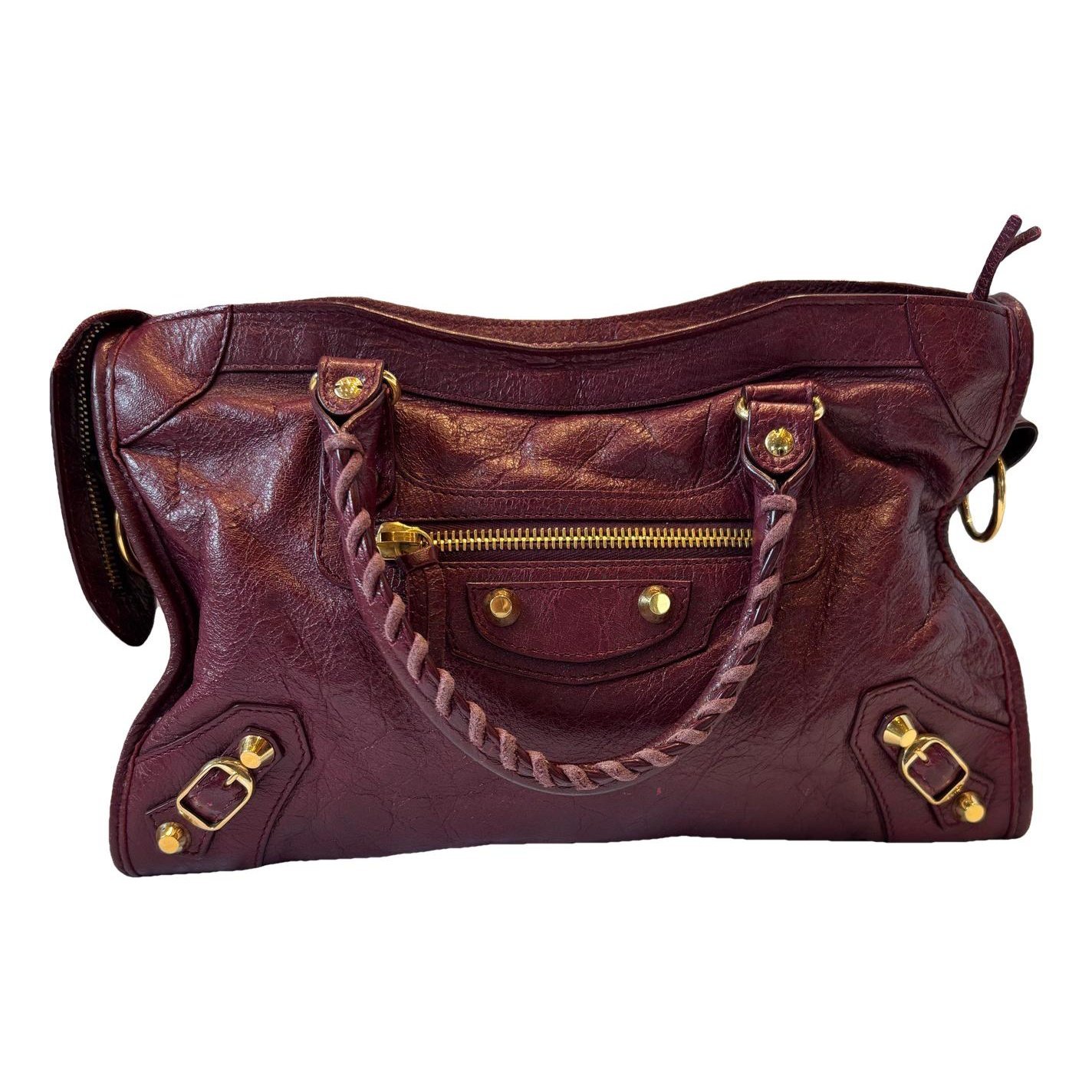City leather handbag