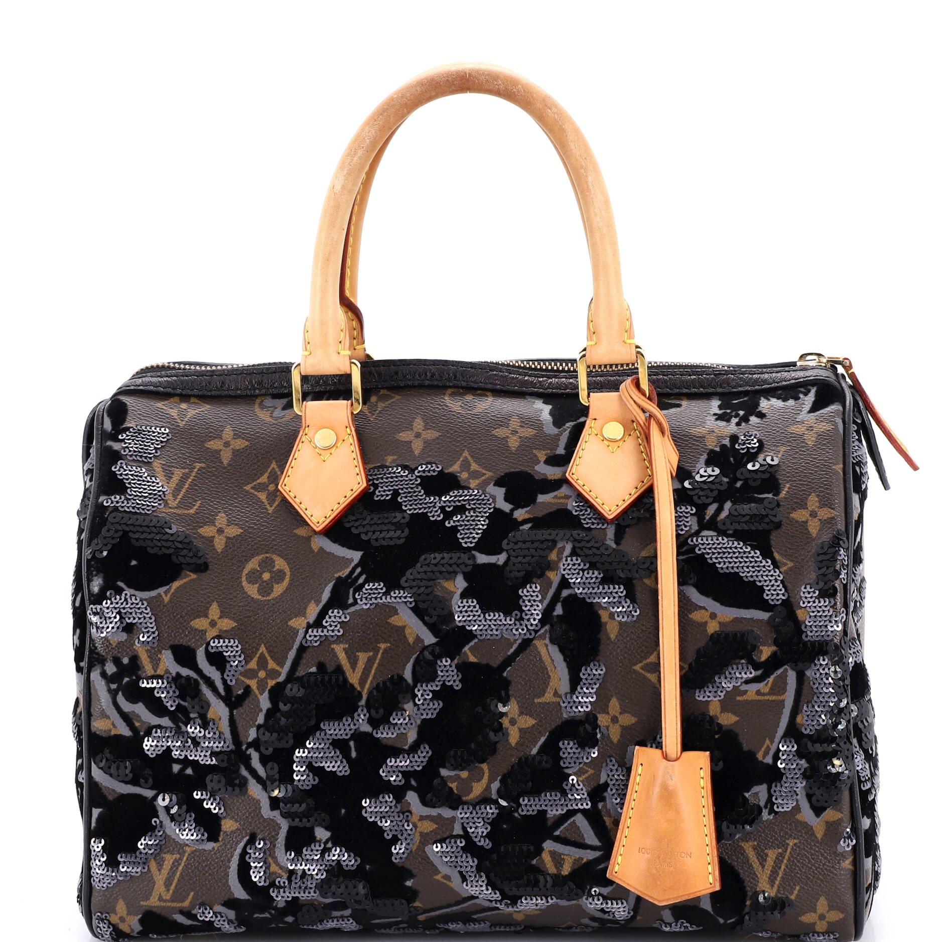 Louis Vuitton Speedy Handbag Fleur De Jais Monogram Canvas 30