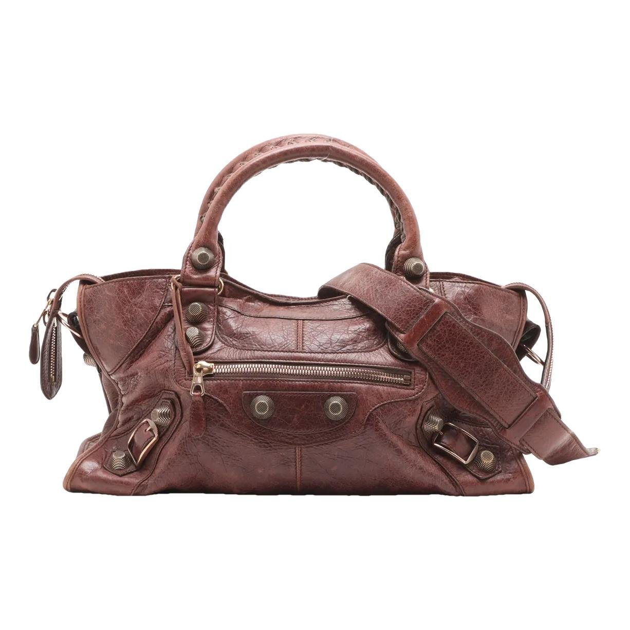 City leather handbag