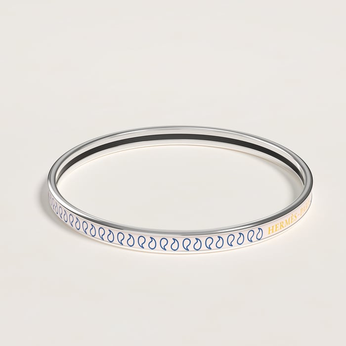Confettis Bleu Palmettes Composees Bangle