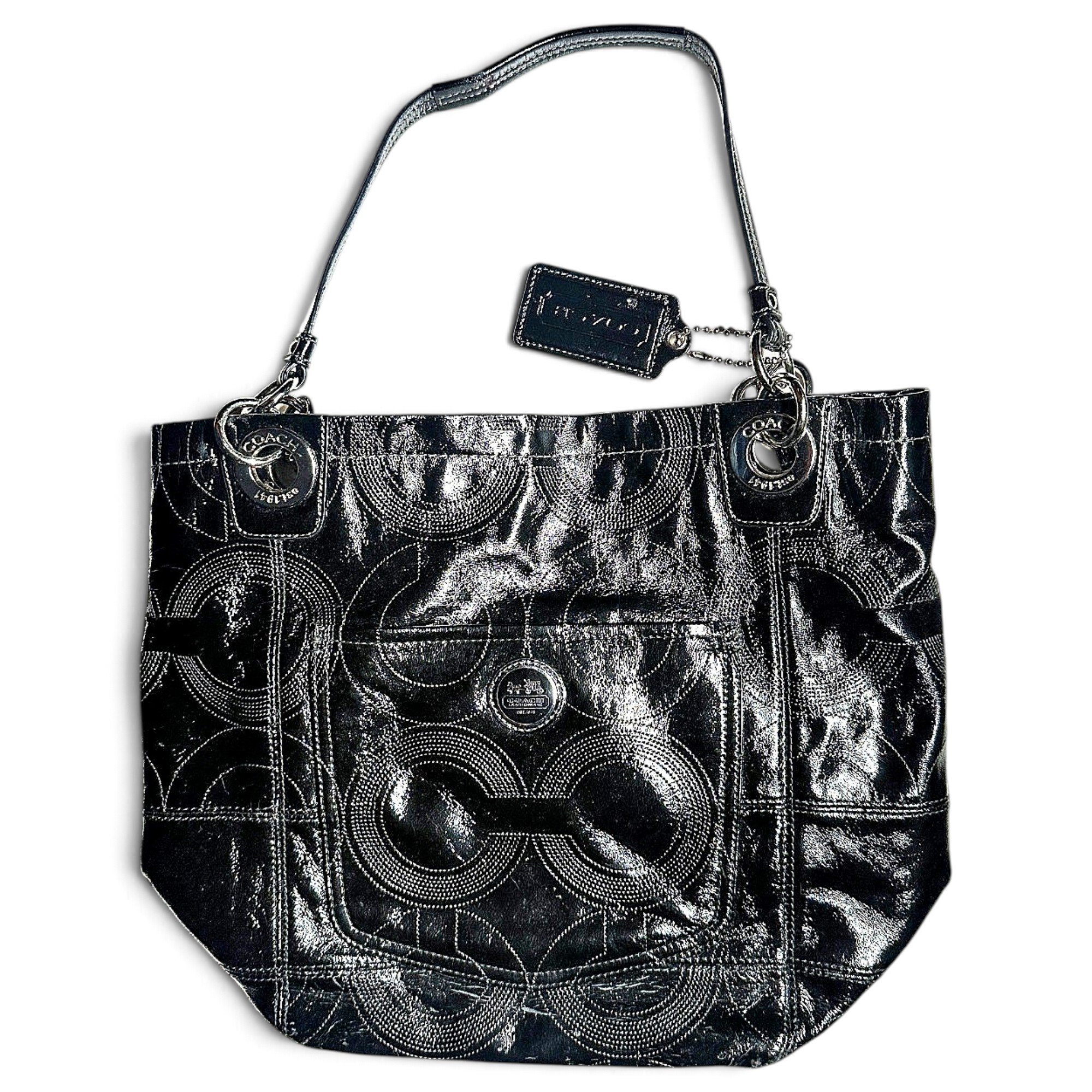 Patent leather tote