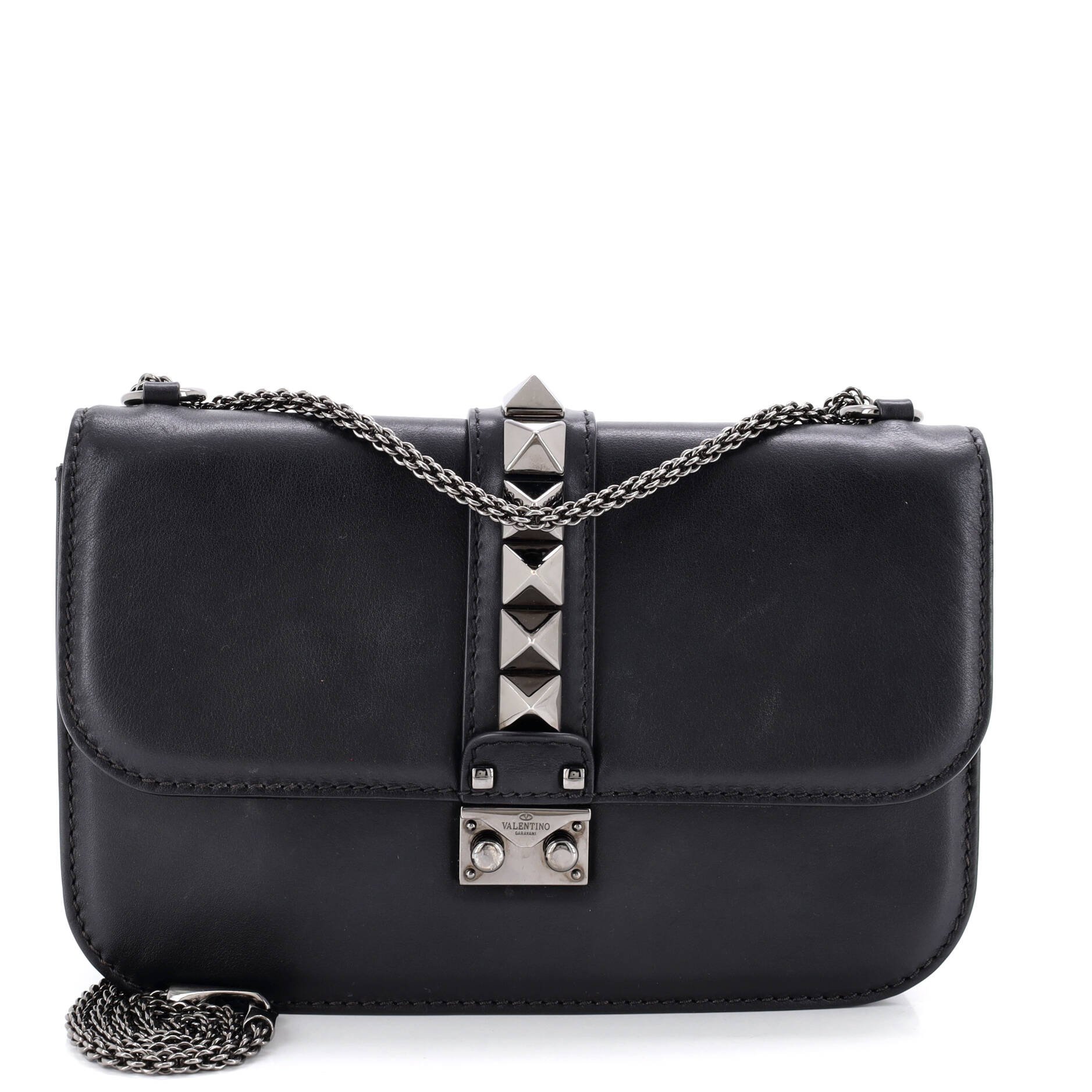 Glam Lock Shoulder Bag Leather Medium