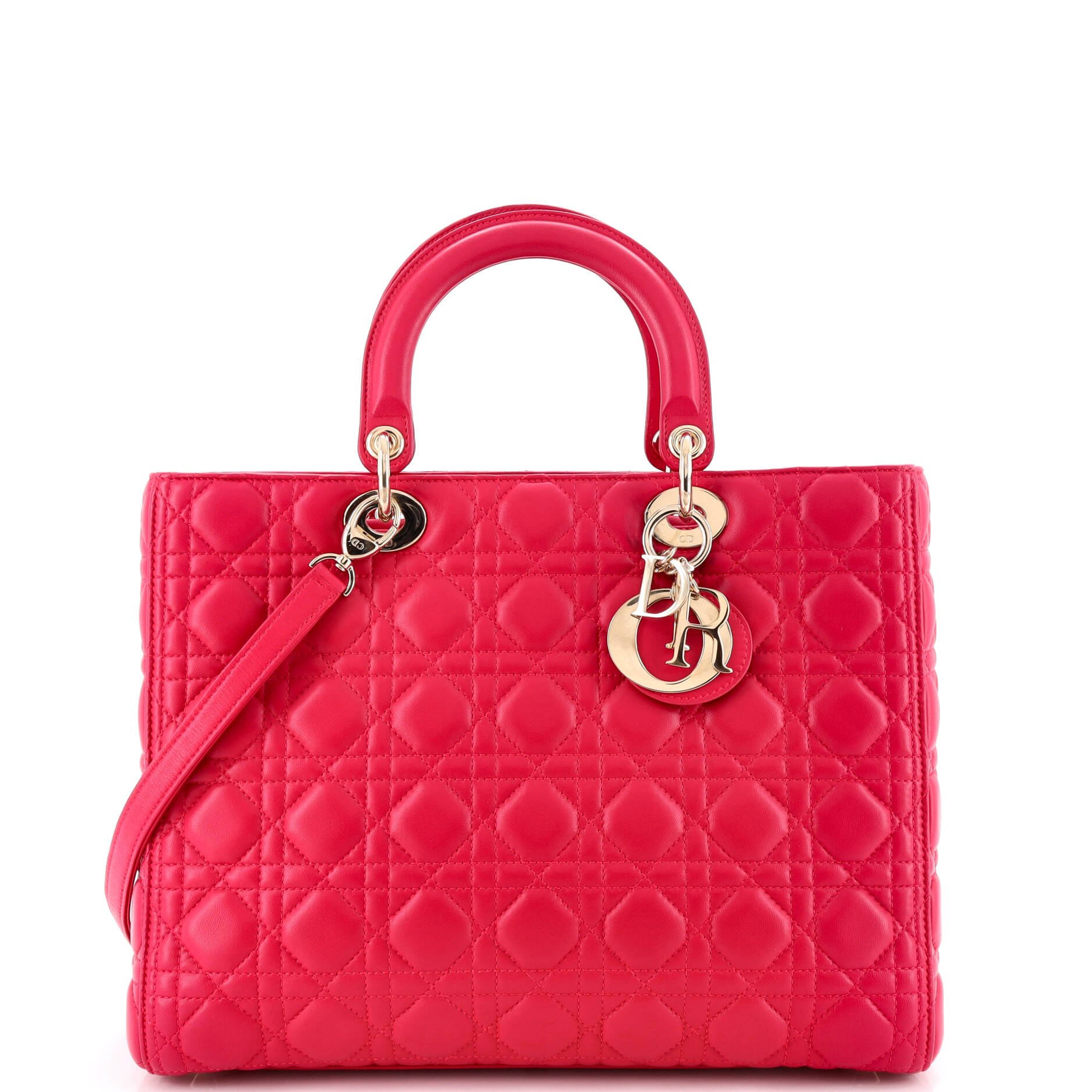 Lady Dior Bag Cannage Quilt Lambskin Large
