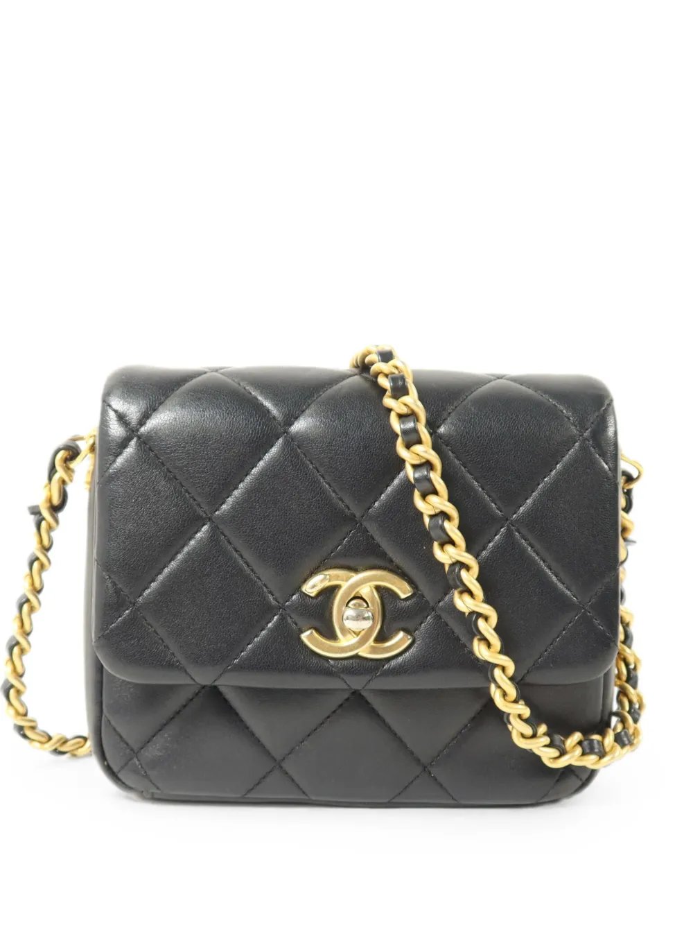 turn-lock-fastening shoulder bag