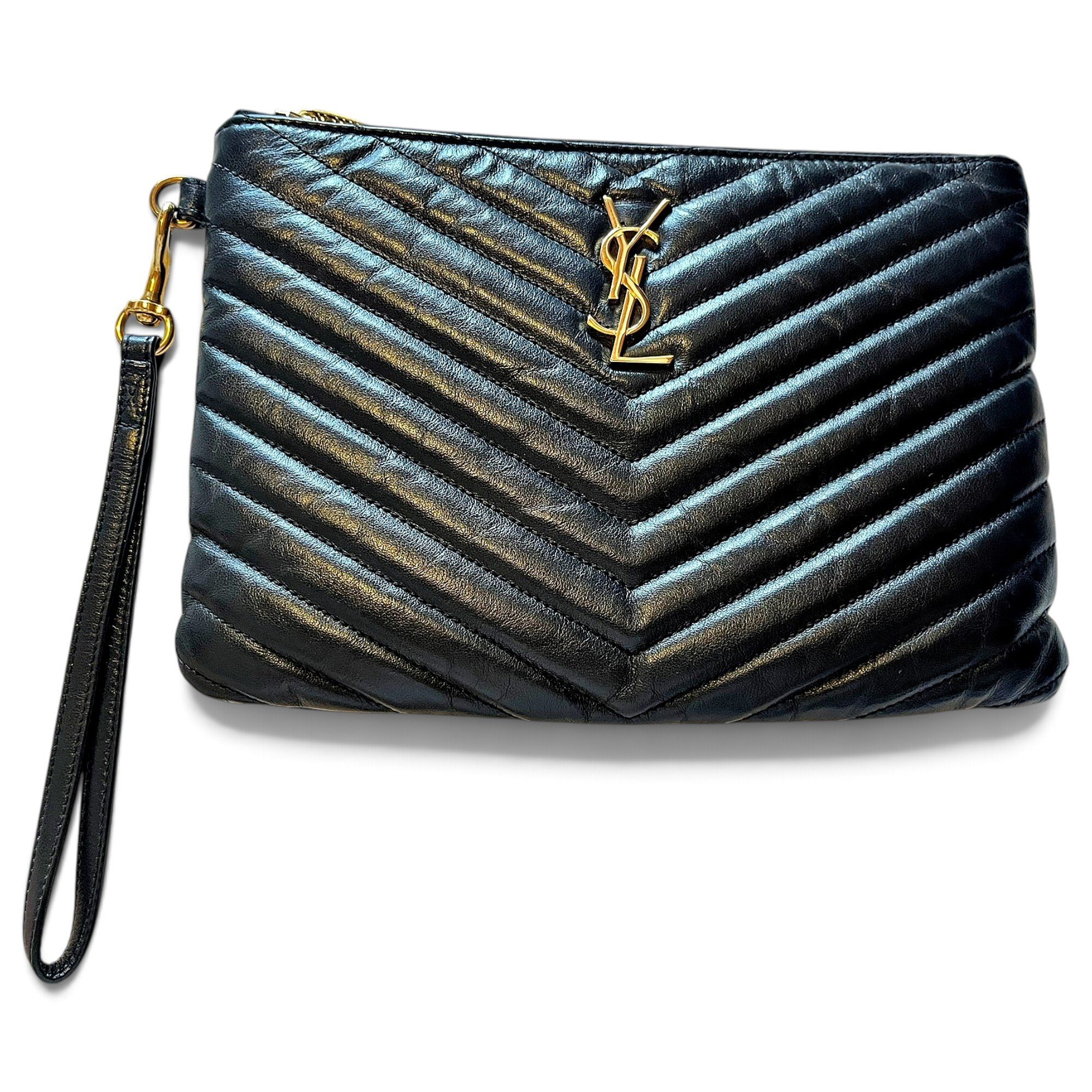 Leather clutch bag