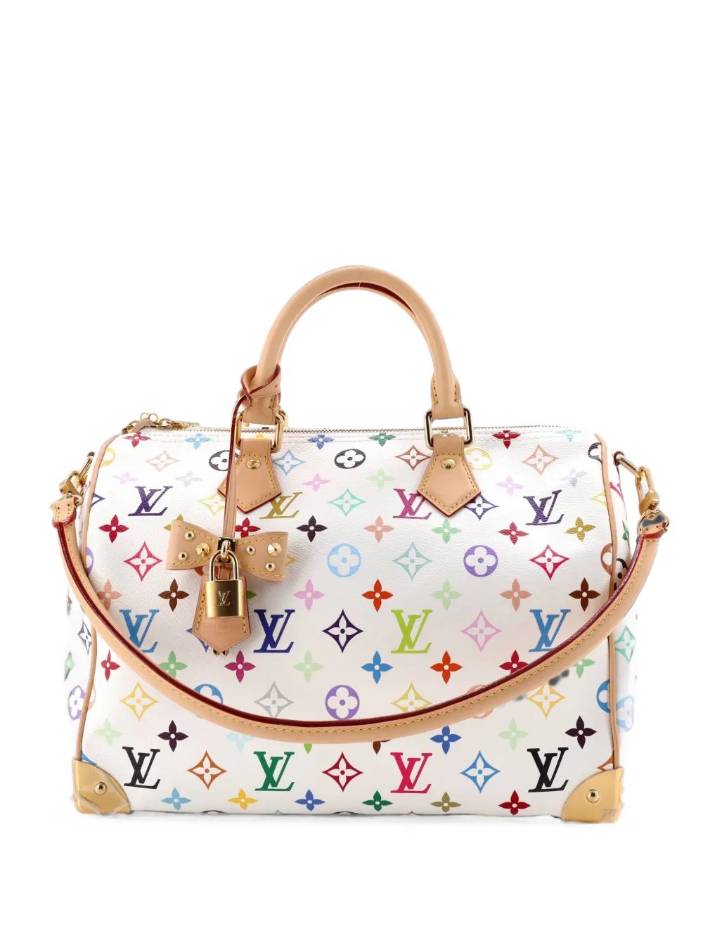 x Takashi Murakami Speedy Soft Bandouliere Bag Monogram Multicolor 30 satchel