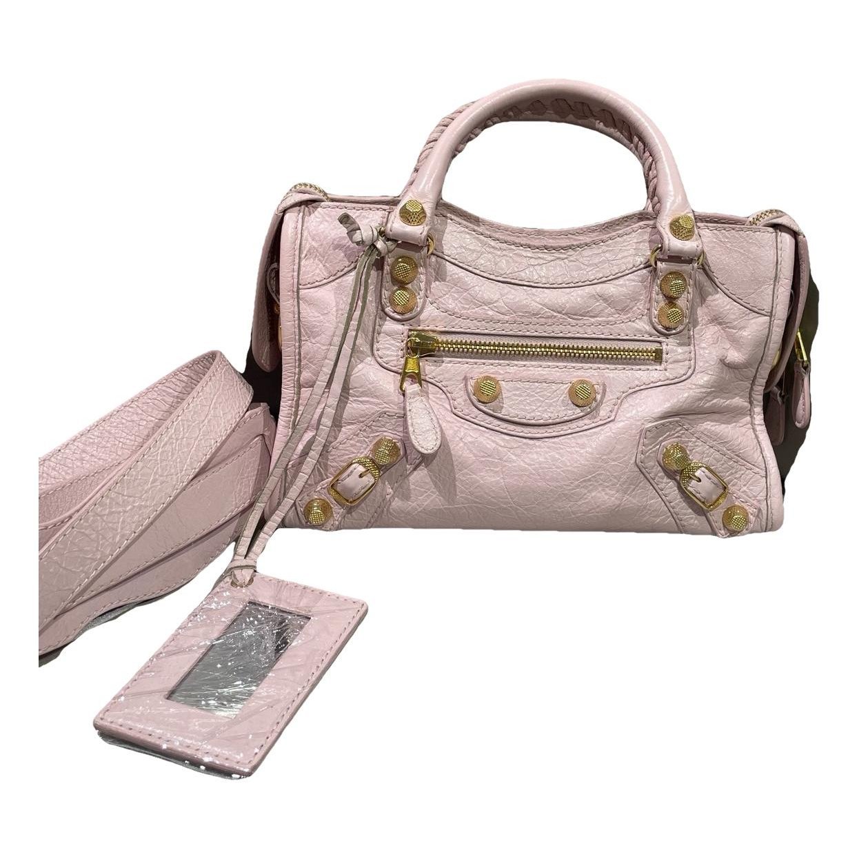 City leather handbag