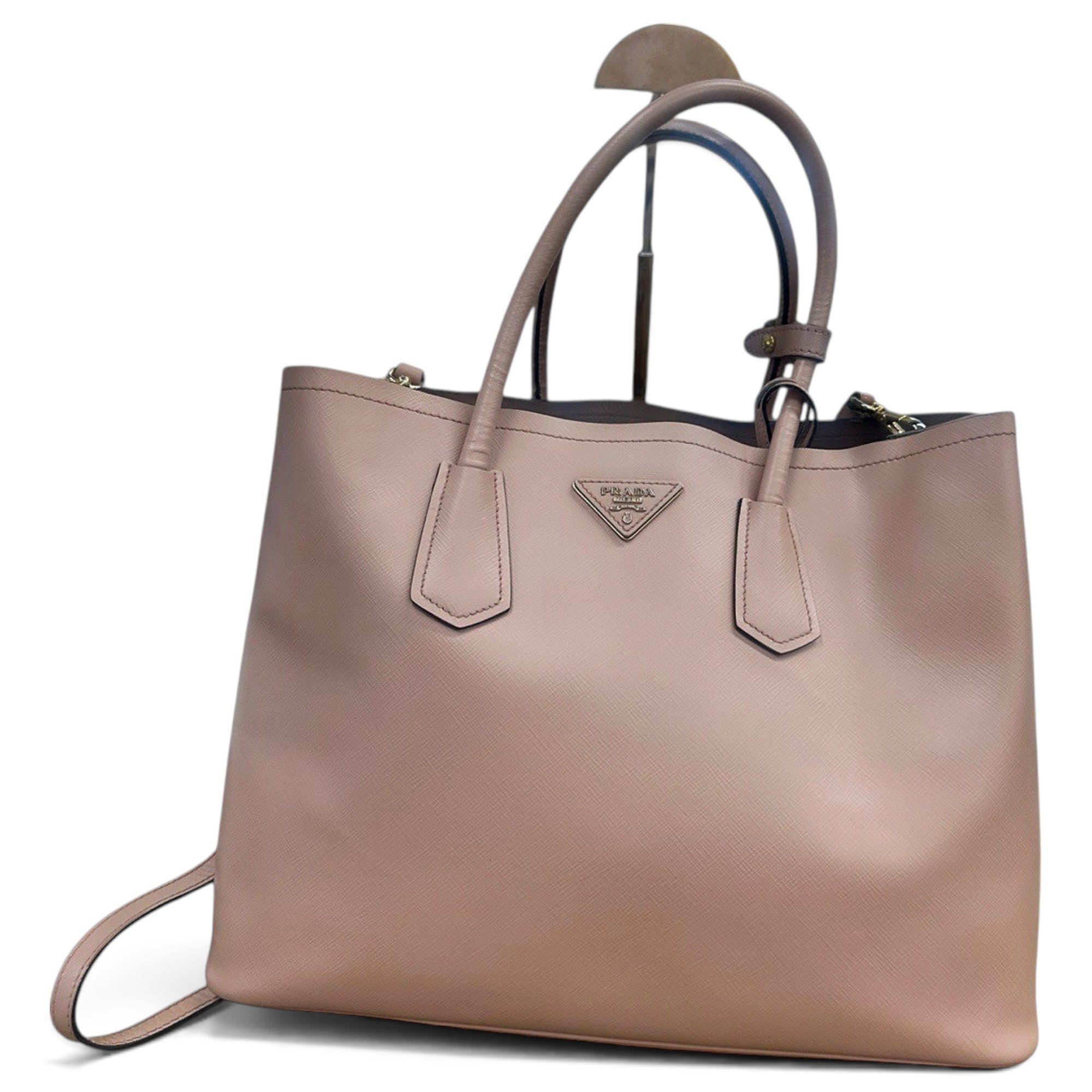 Double leather handbag