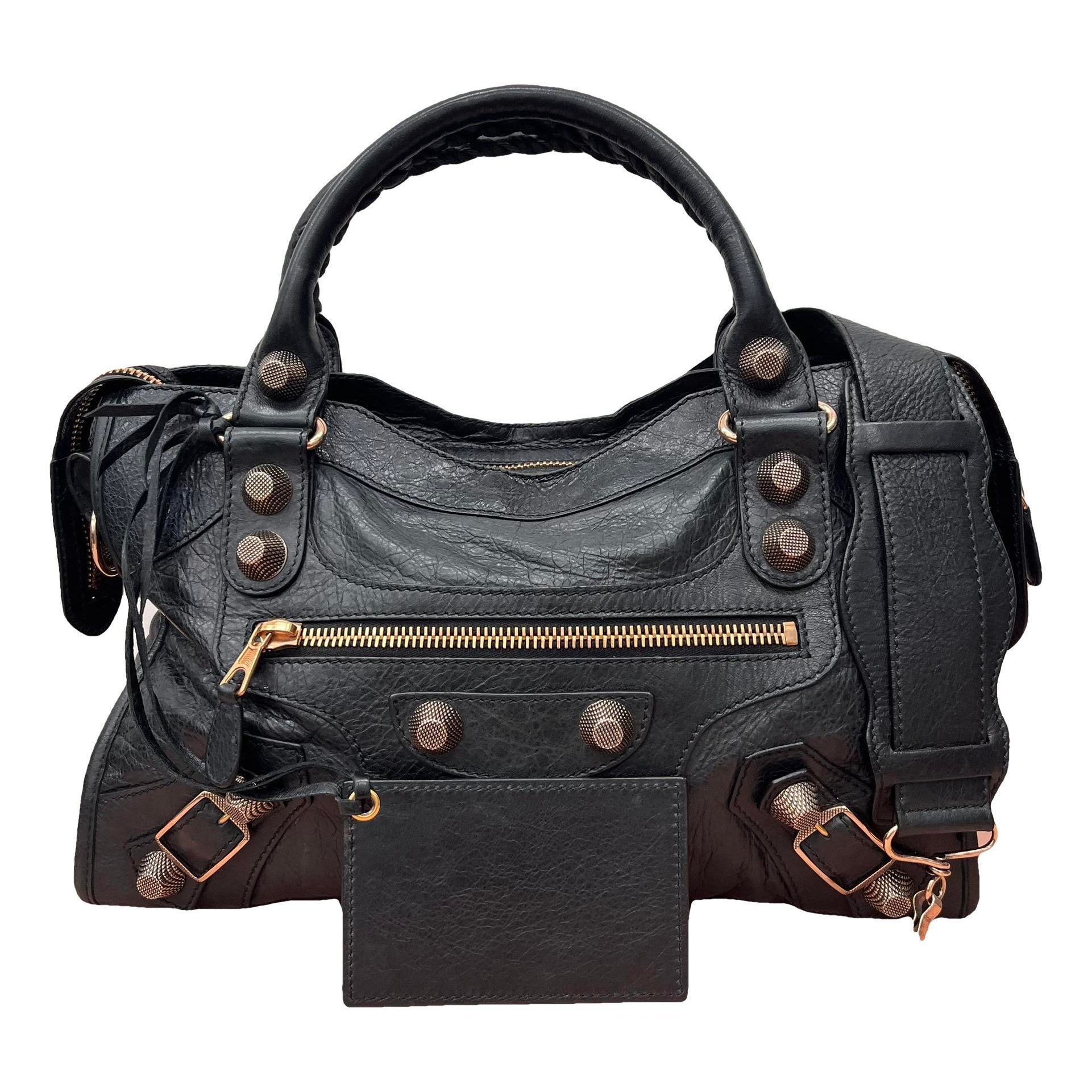 City leather handbag
