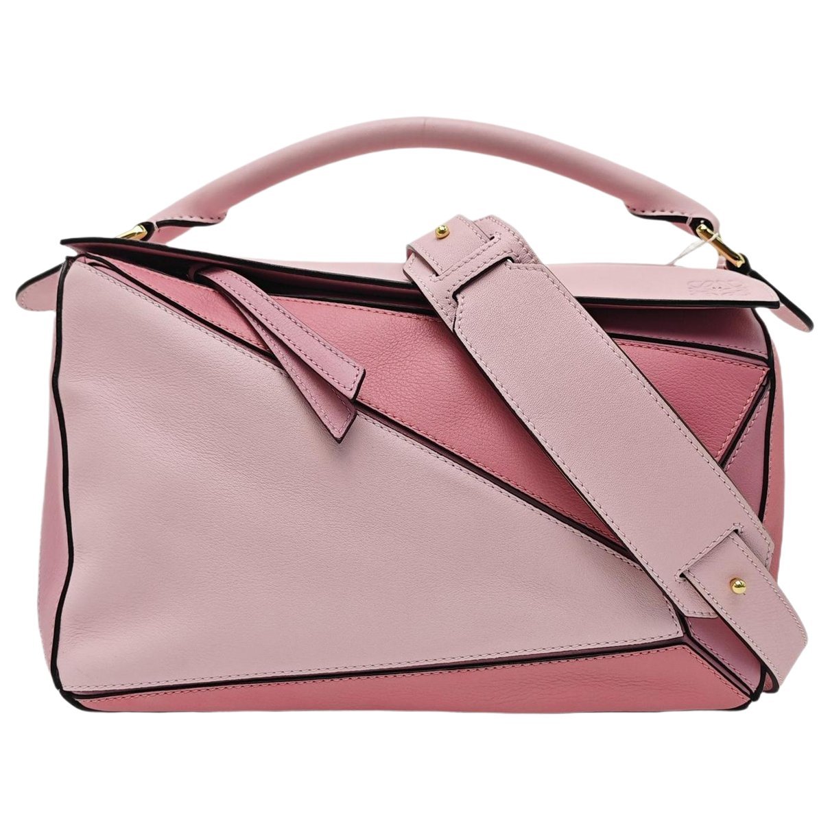 Puzzle leather handbag