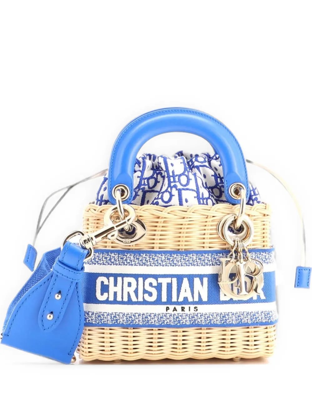 Lady Dior Bag Wicker and Oblique Canvas Mini tote bag