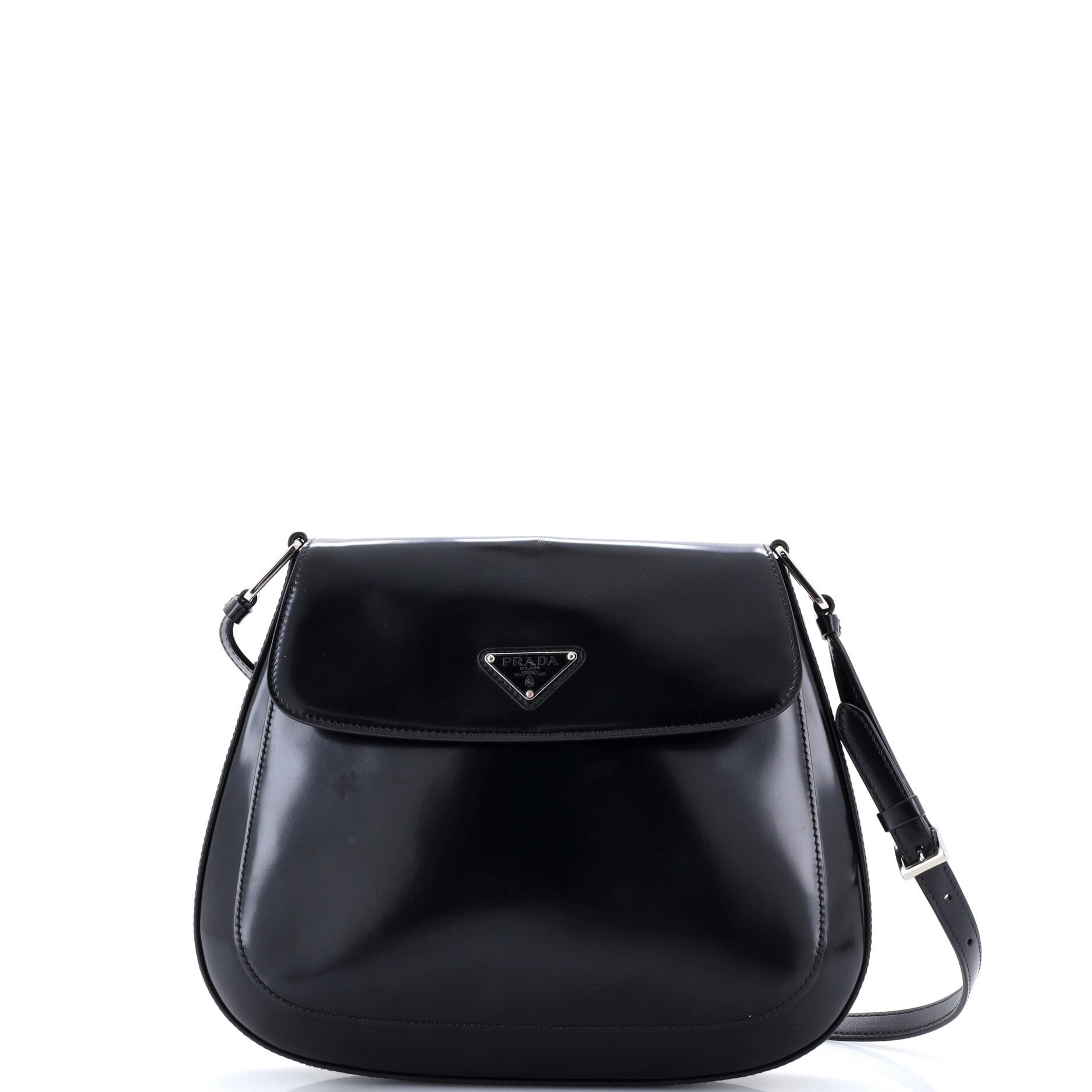 Cleo Flap Shoulder Bag Spazzolato Leather Large