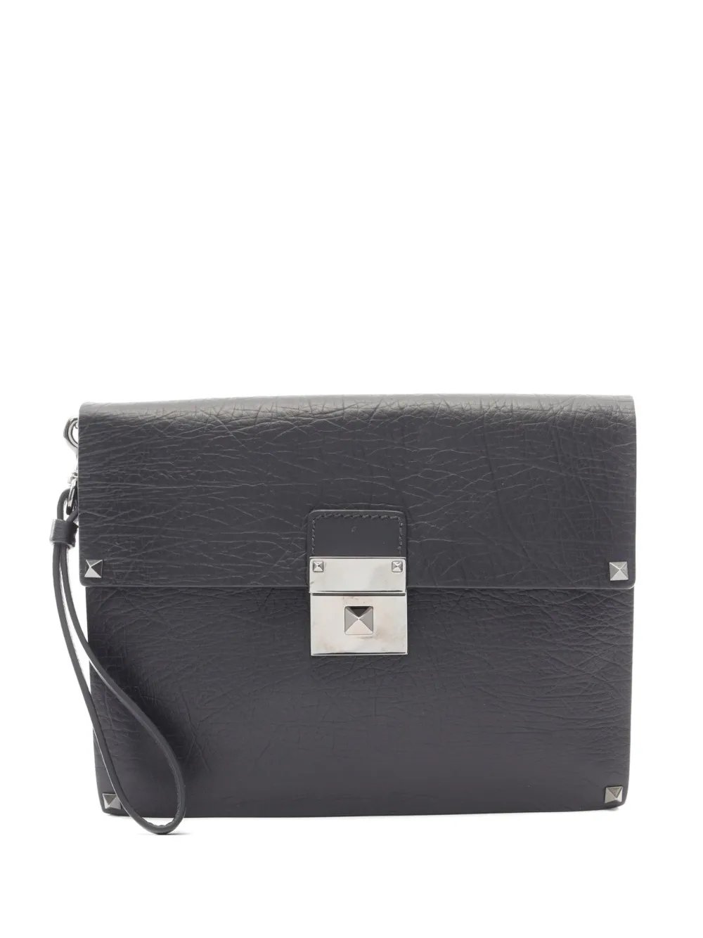 Valentino Garavani 2010s Rockstud leather clutch bag