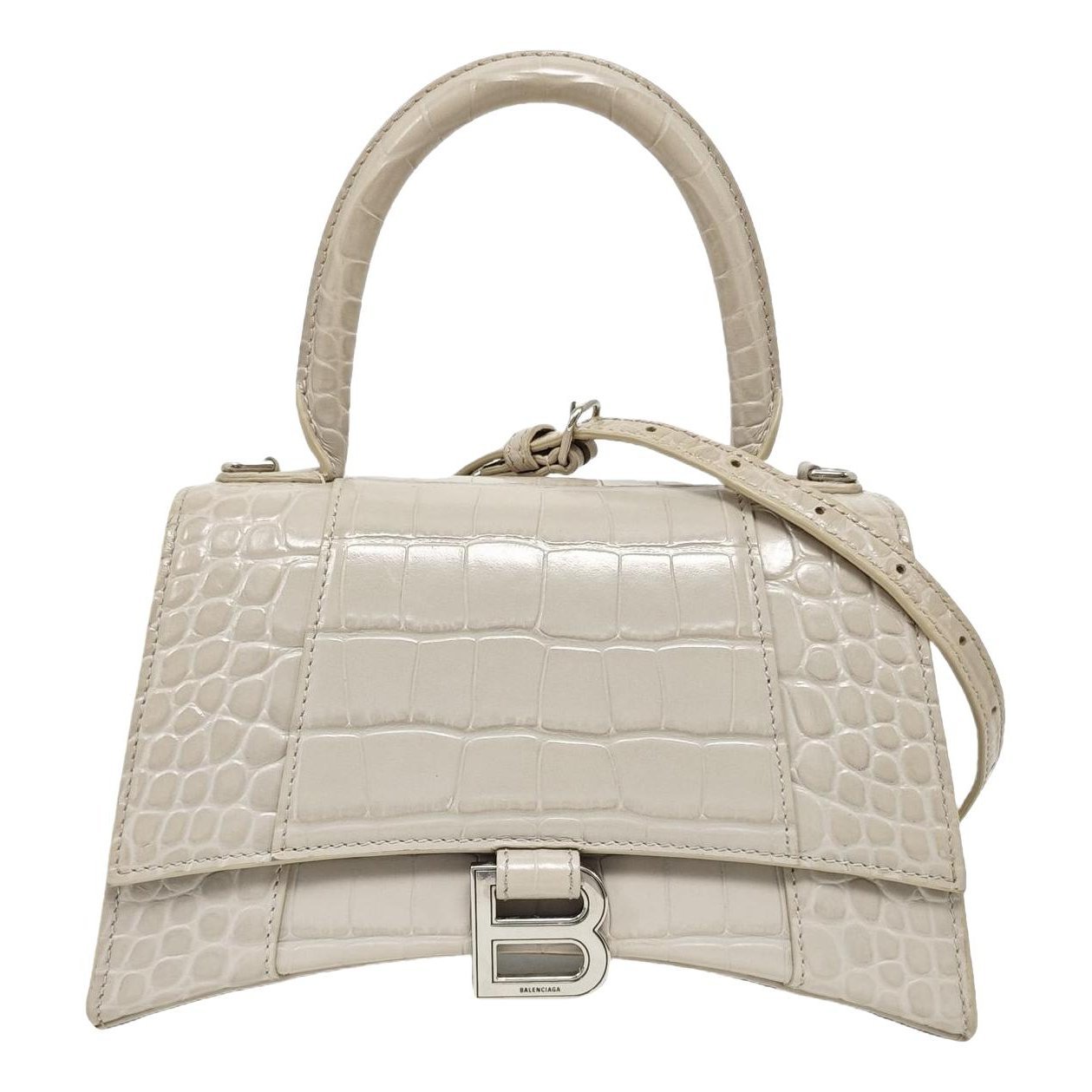 Hourglass leather handbag