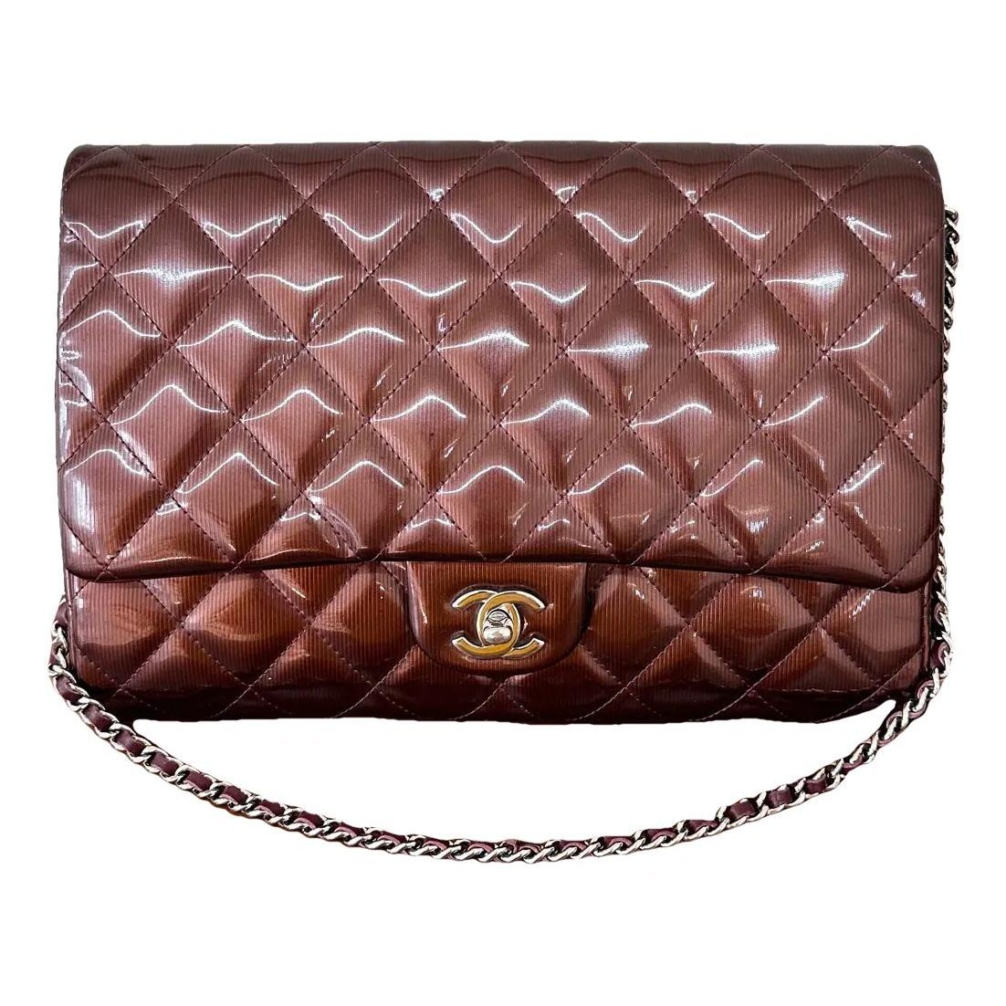 Trendy CC Flap patent leather handbag