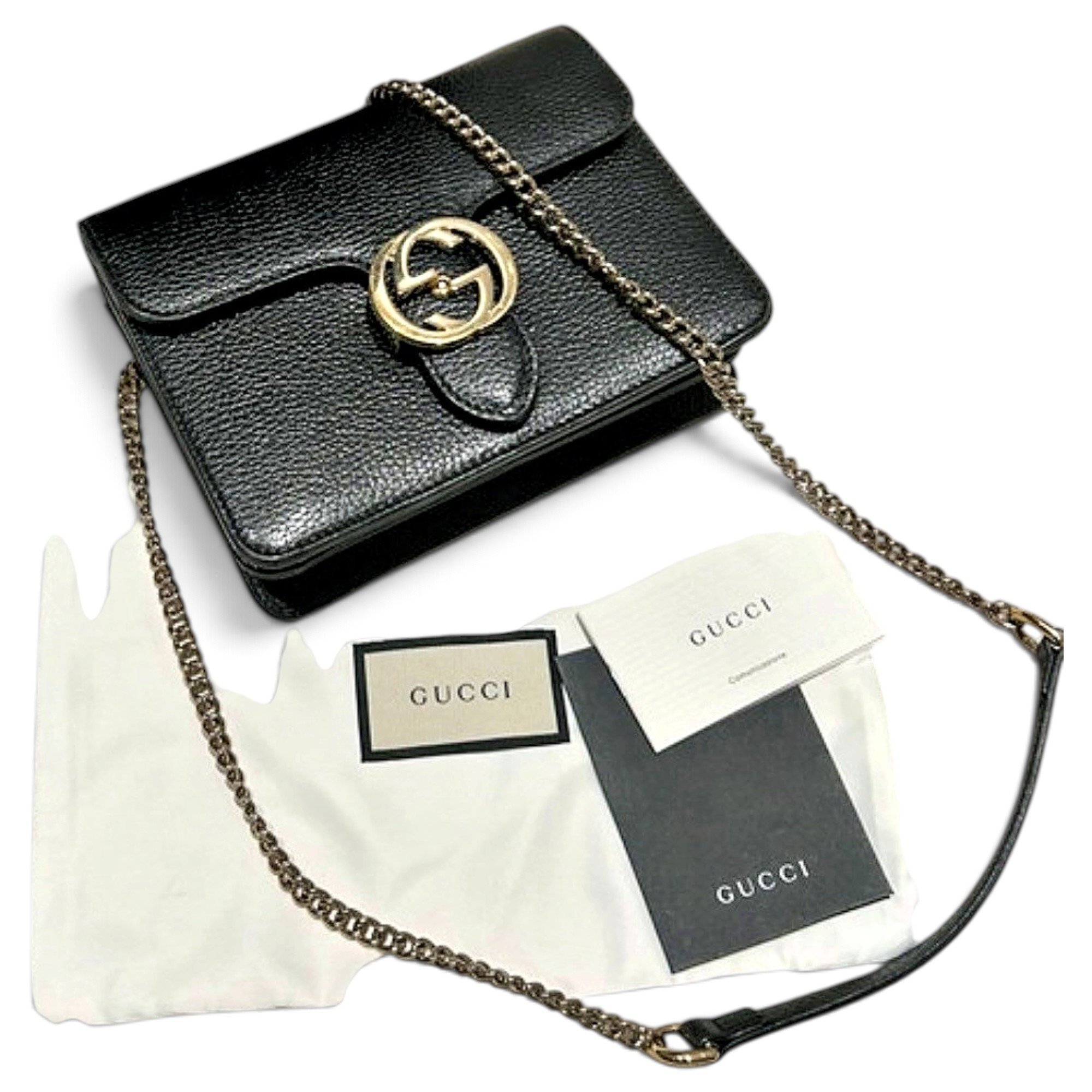 Interlocking leather crossbody bag
