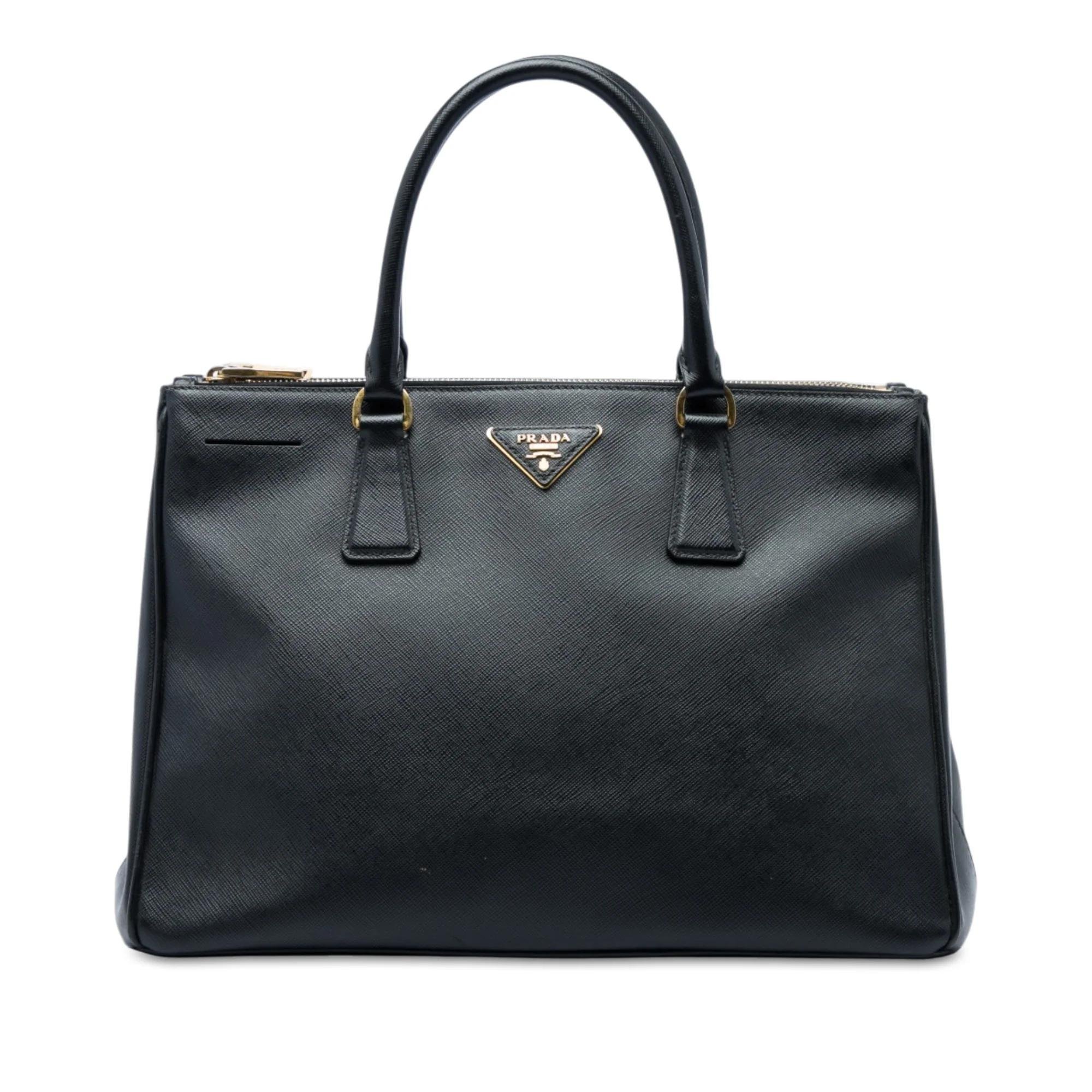 Double leather handbag