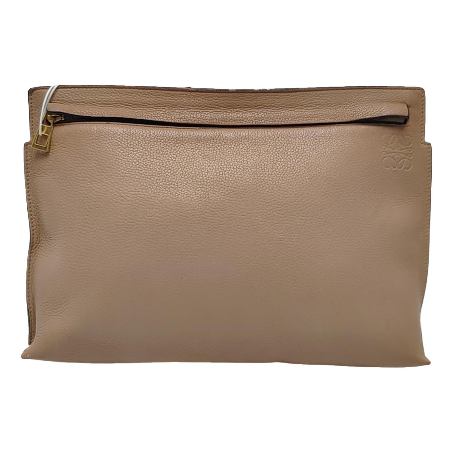 Loewe T Pouch leather clutch bag