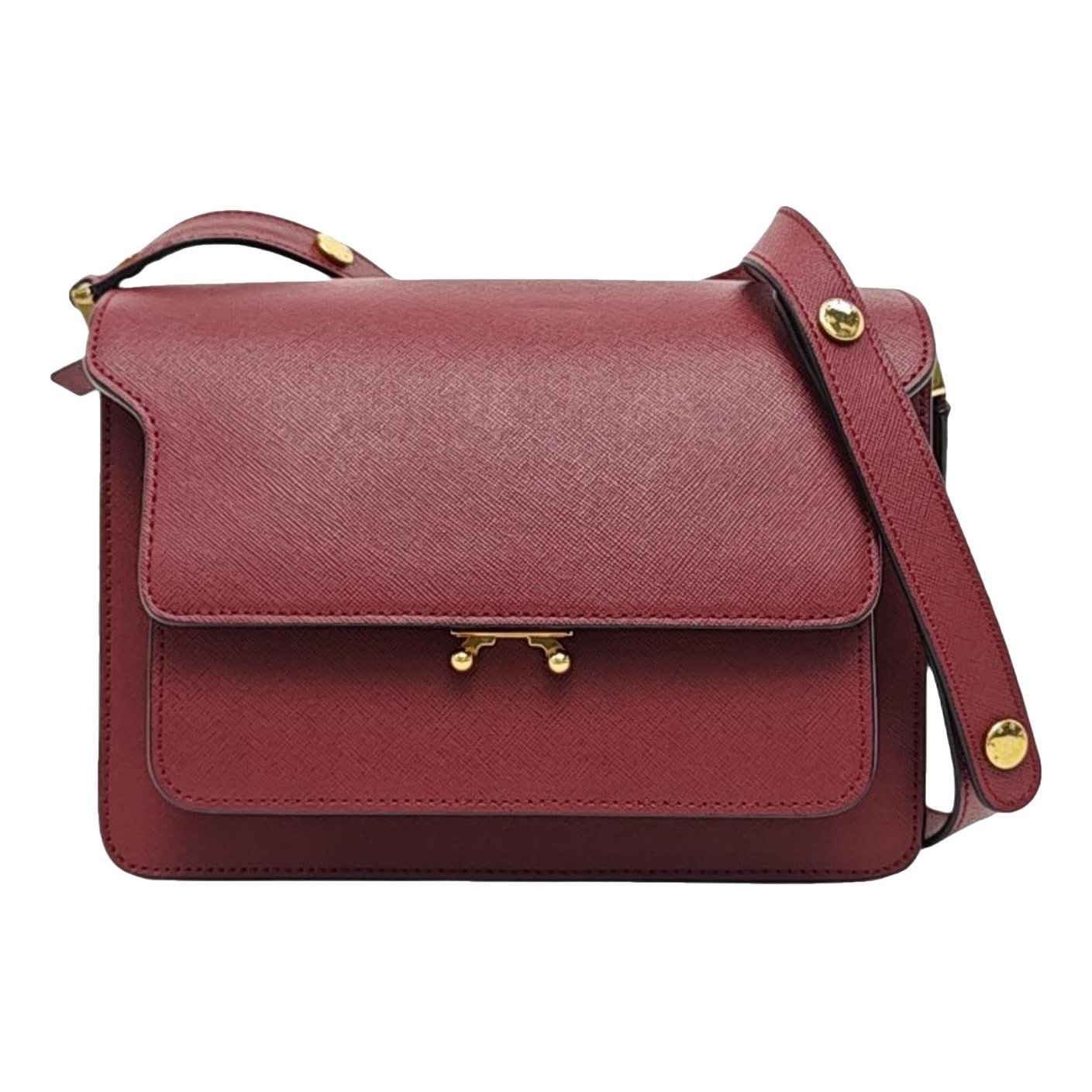 Trunk leather crossbody bag