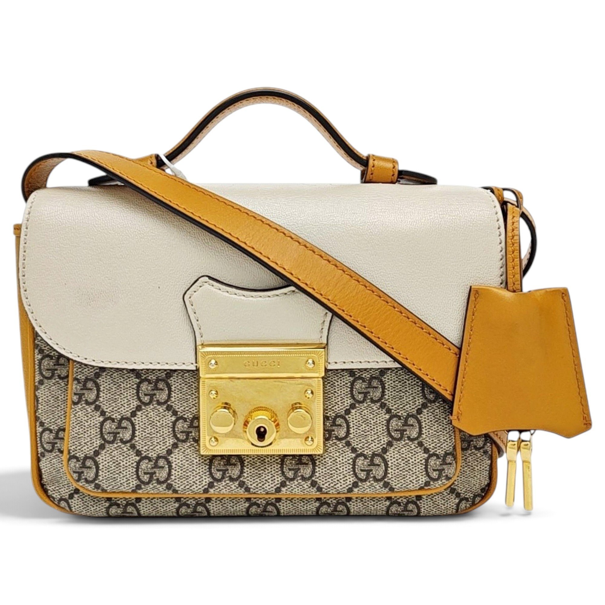 Padlock leather handbag