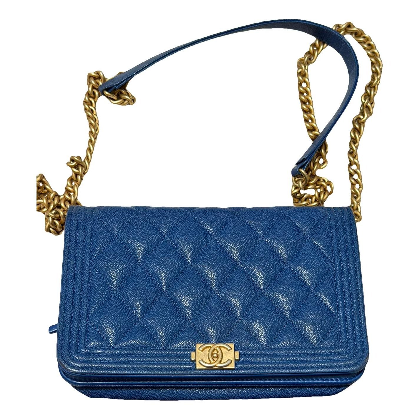 Wallet On Chain Boy Half Flap leather crossbody bag