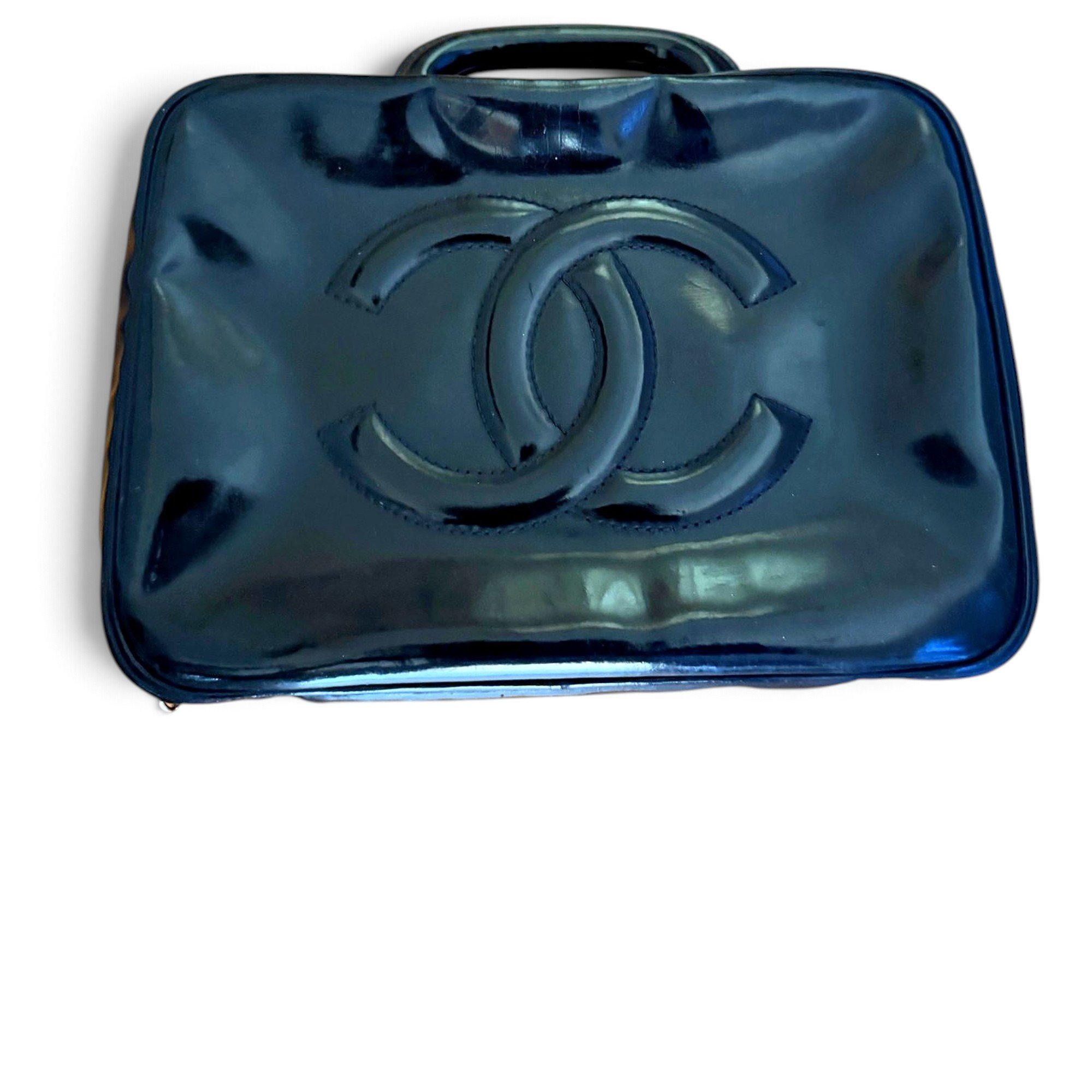 Vanity patent leather handbag