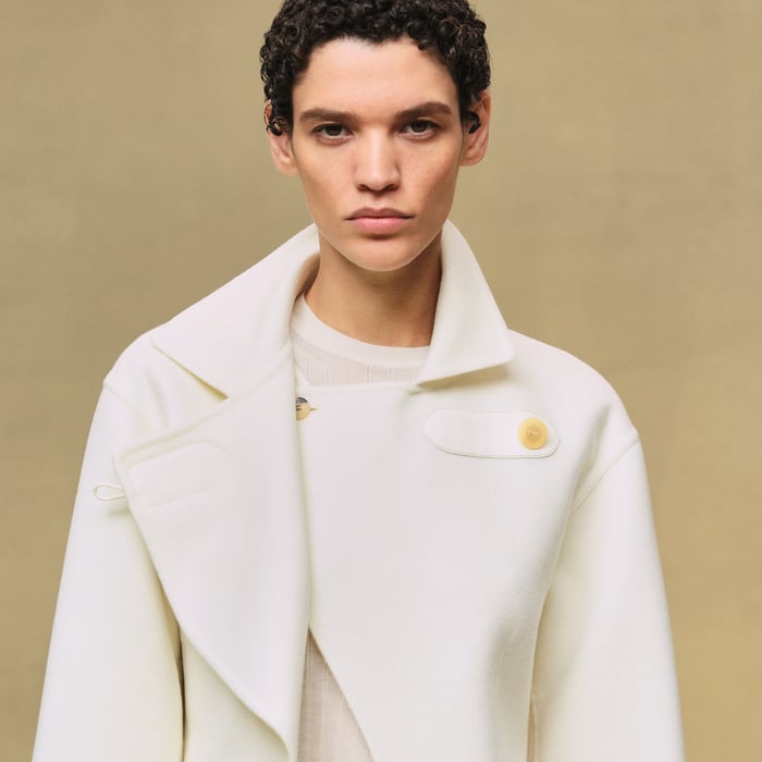 Blanc Naturel Veste Fermeture Bijoux