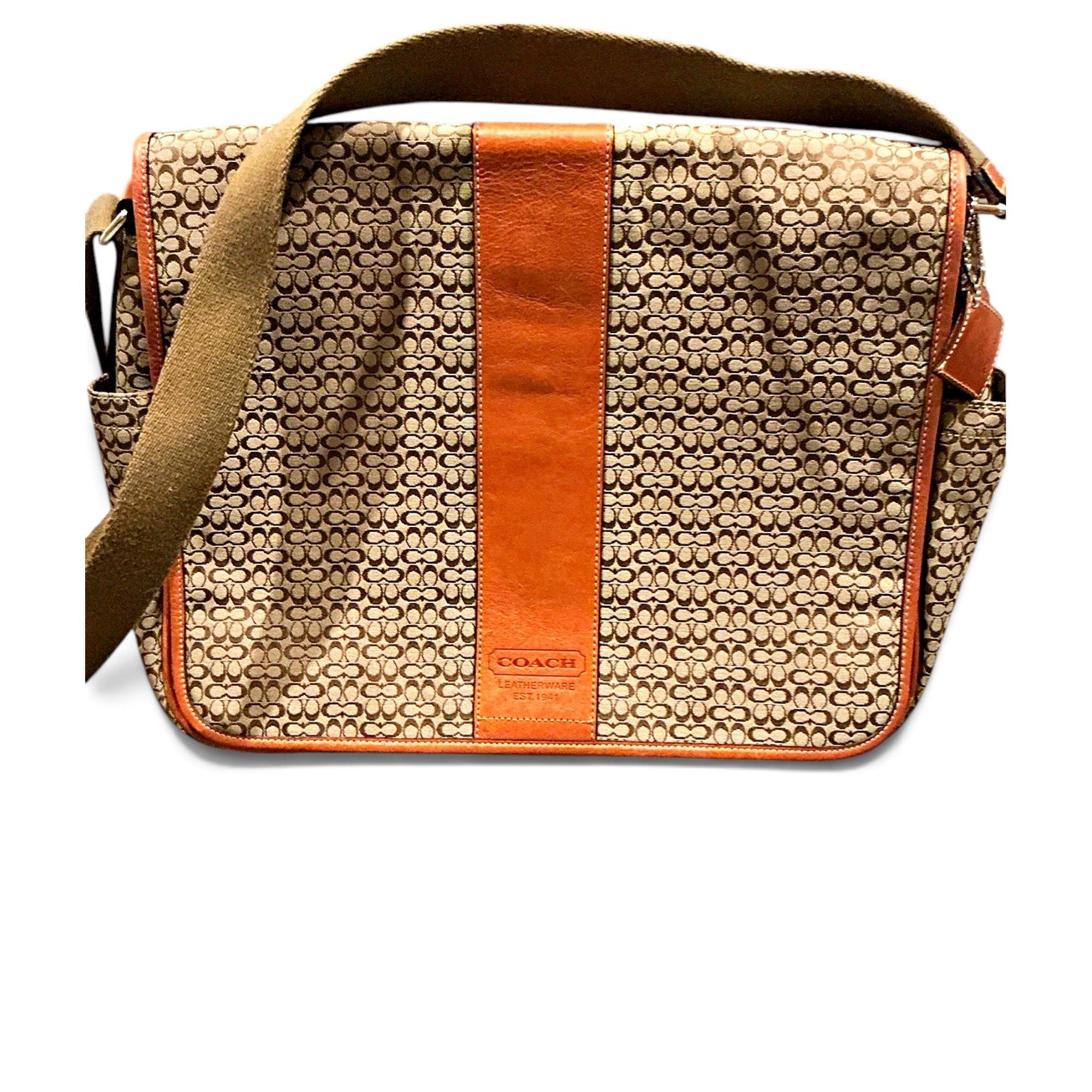 Canvas Courier Crossbody leather crossbody bag