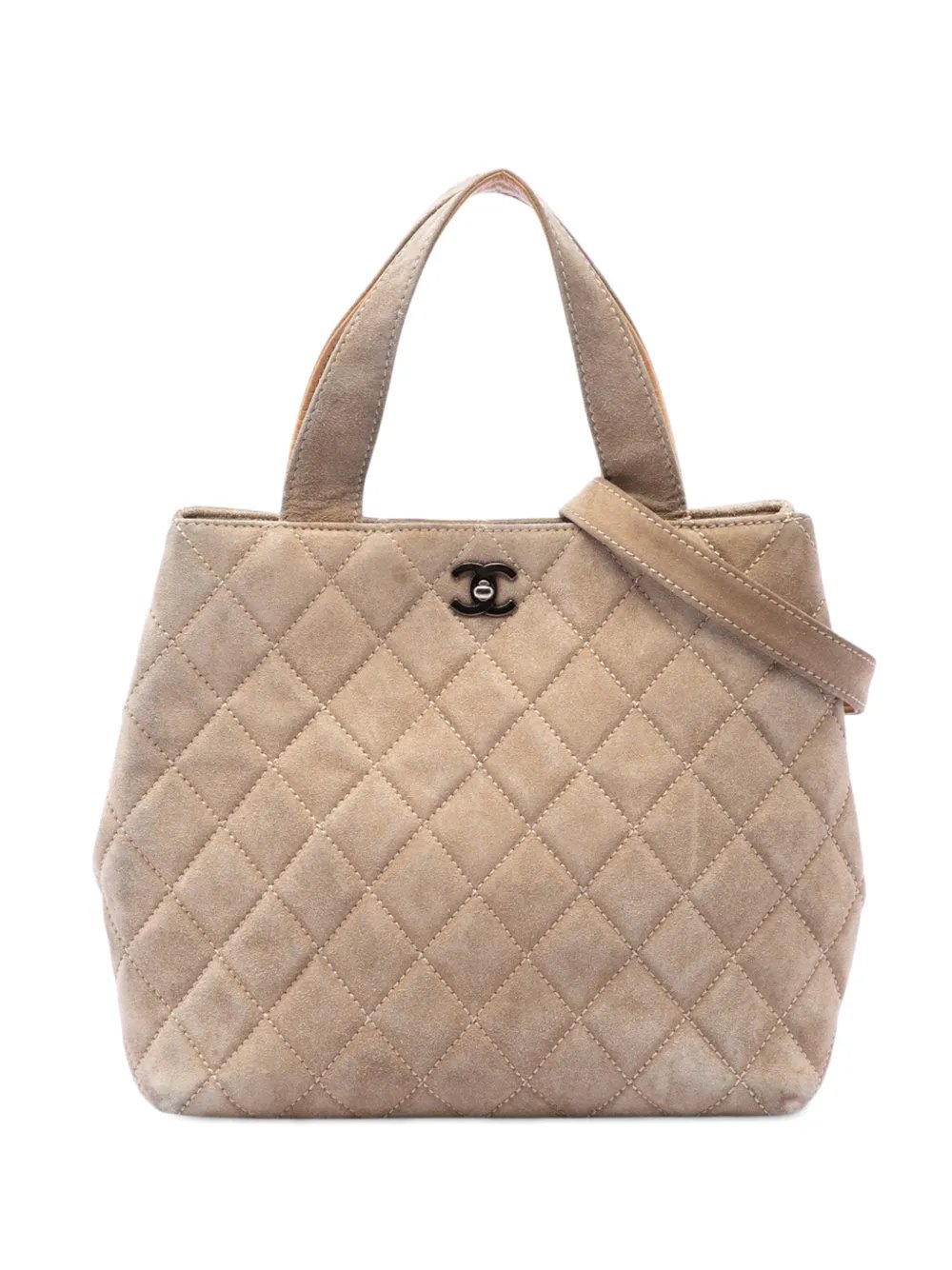 2002-2003 CC Quilted Suede Turnlock satchel