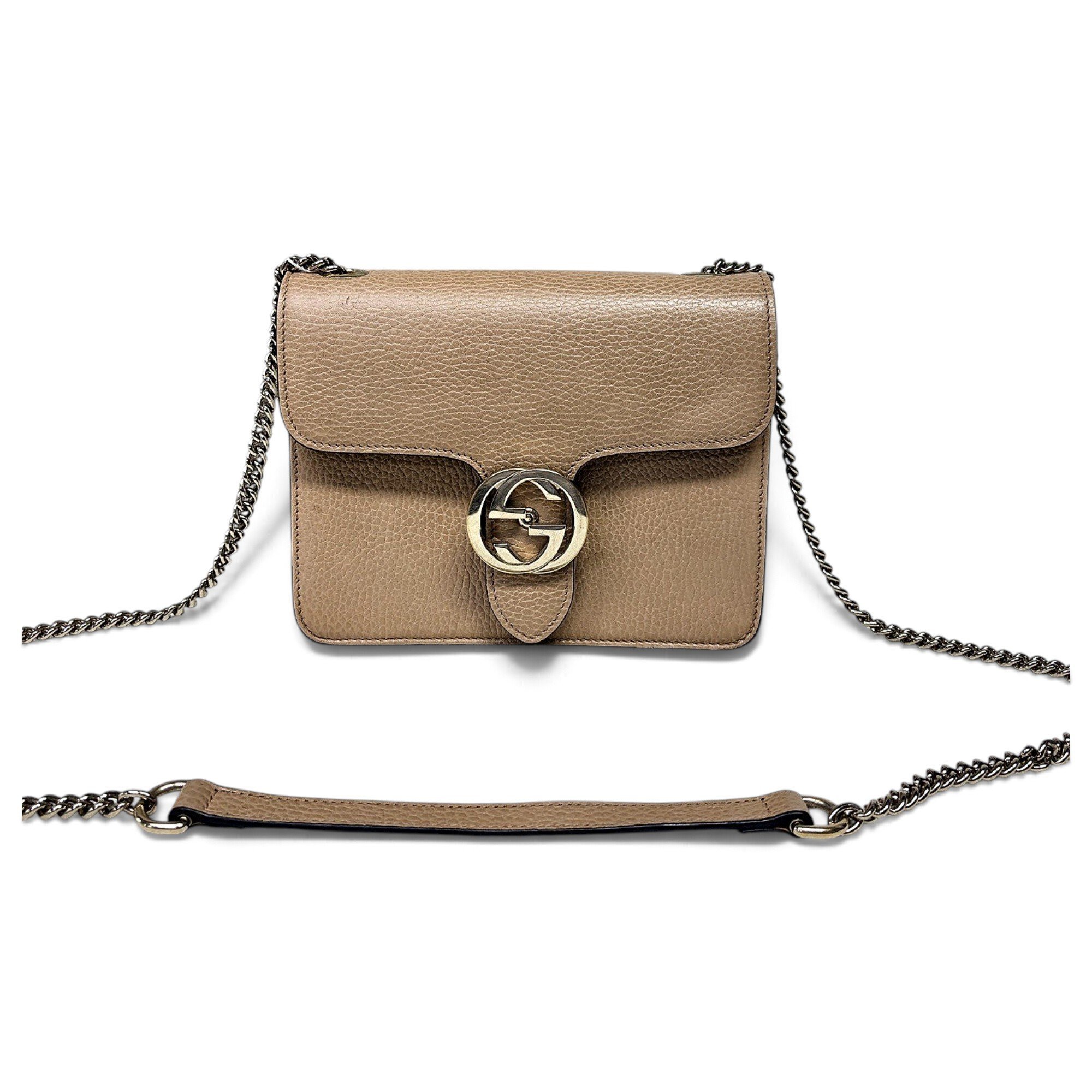 Interlocking leather handbag