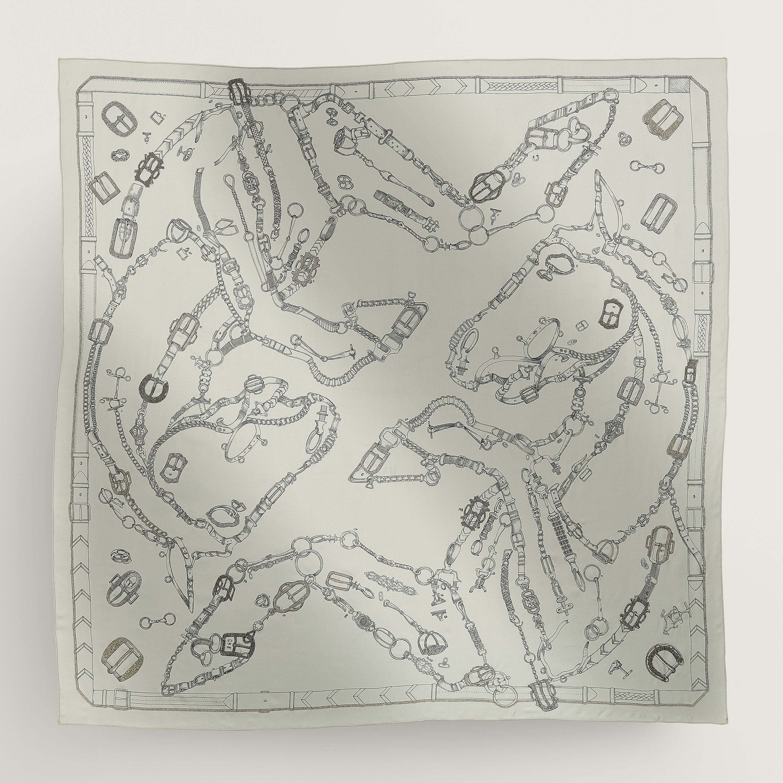 Les Chevaux Dechaines Exceptional embroidered scarf 140