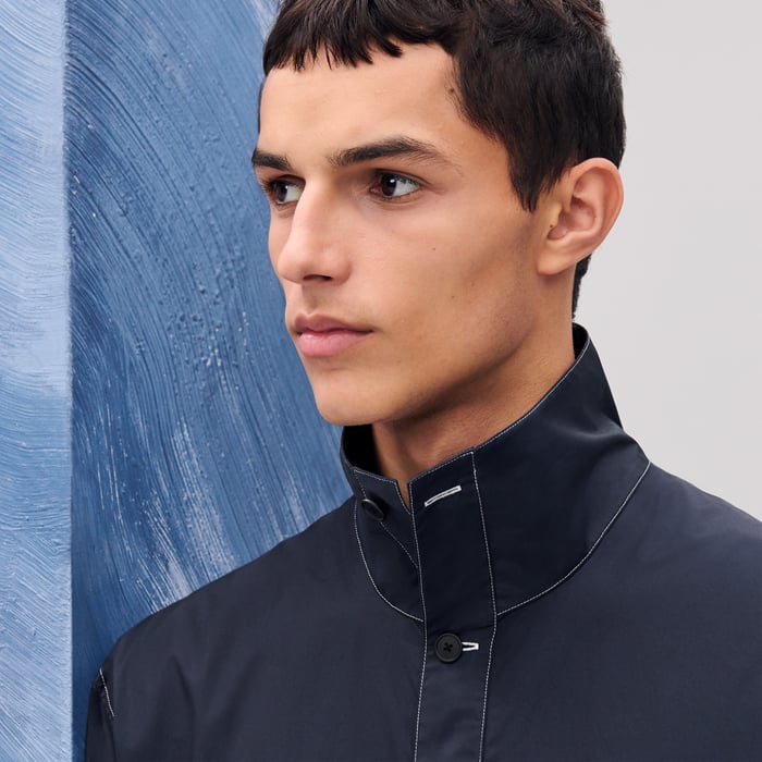 Marine "Pique Plie" Buttoned Jacket