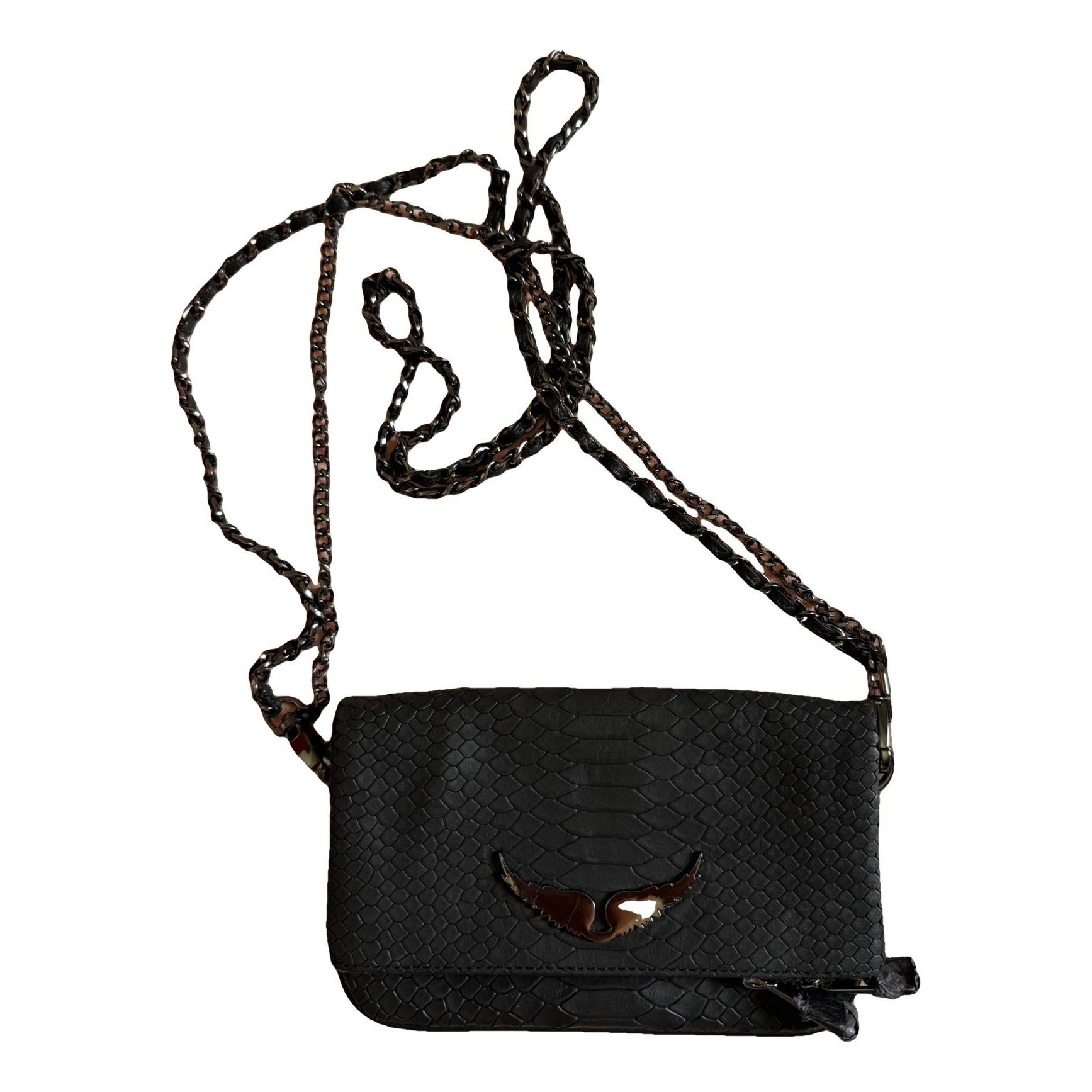Rock leather clutch bag