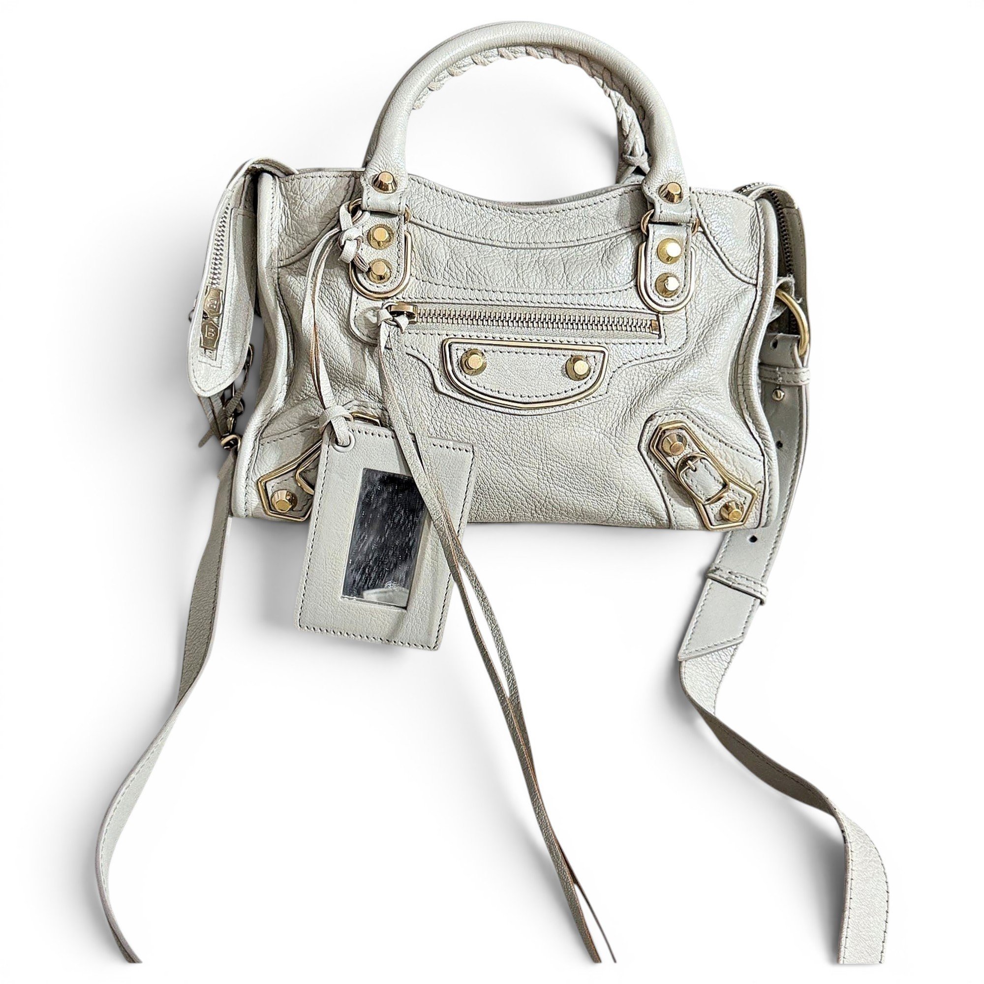 City leather handbag