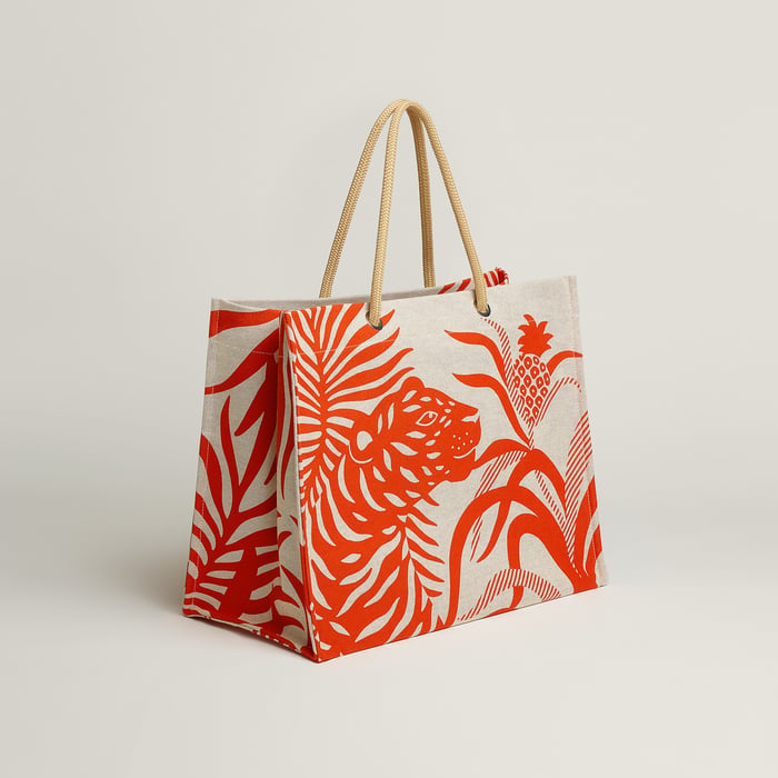 Tigre a l'Ananas Beach Bag
