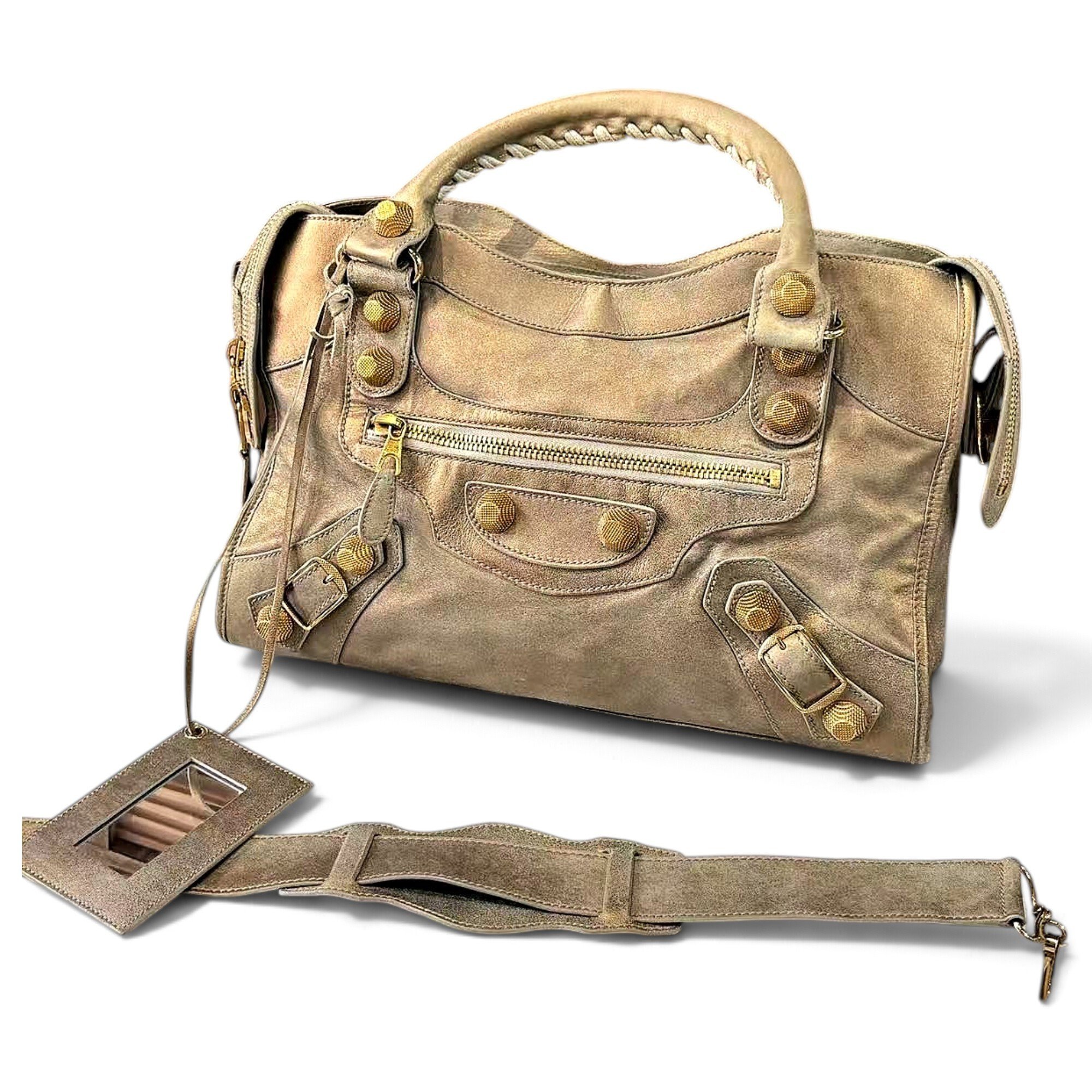 City leather handbag