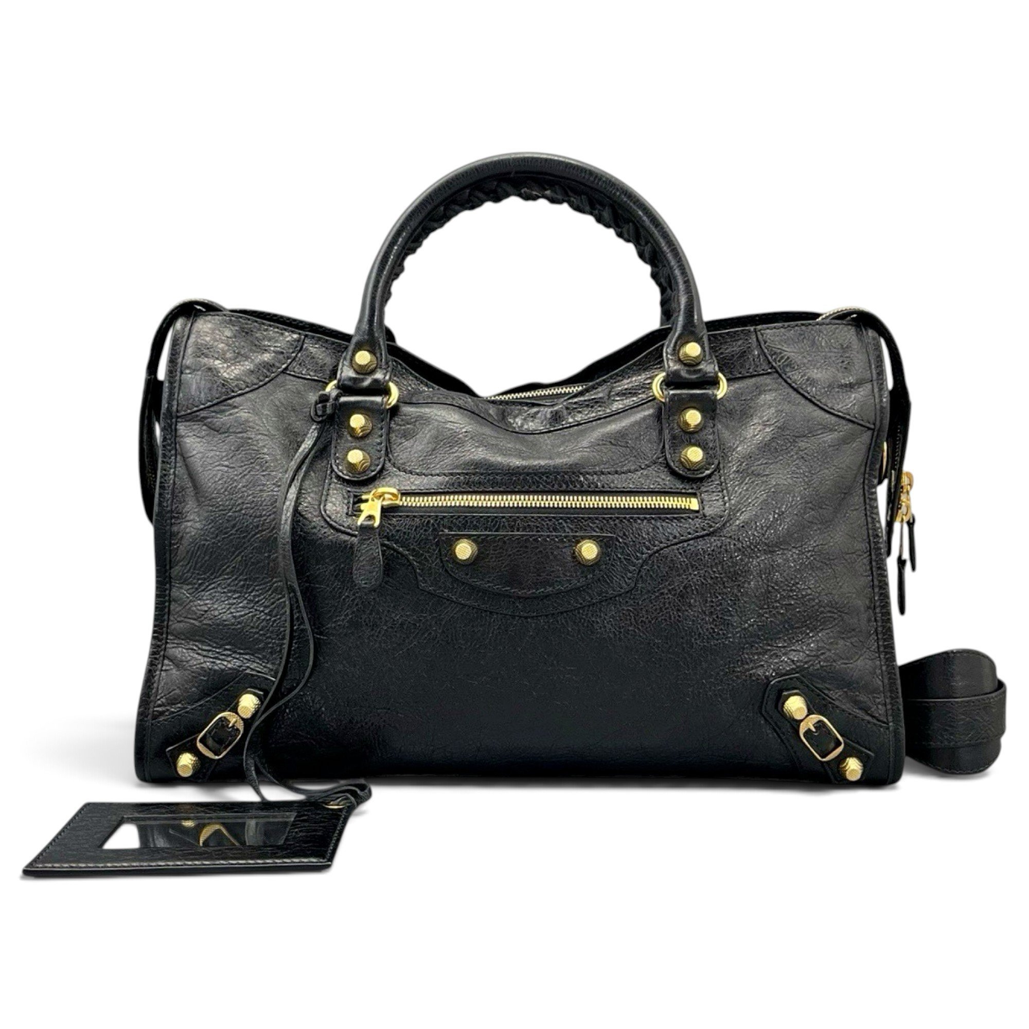City leather handbag