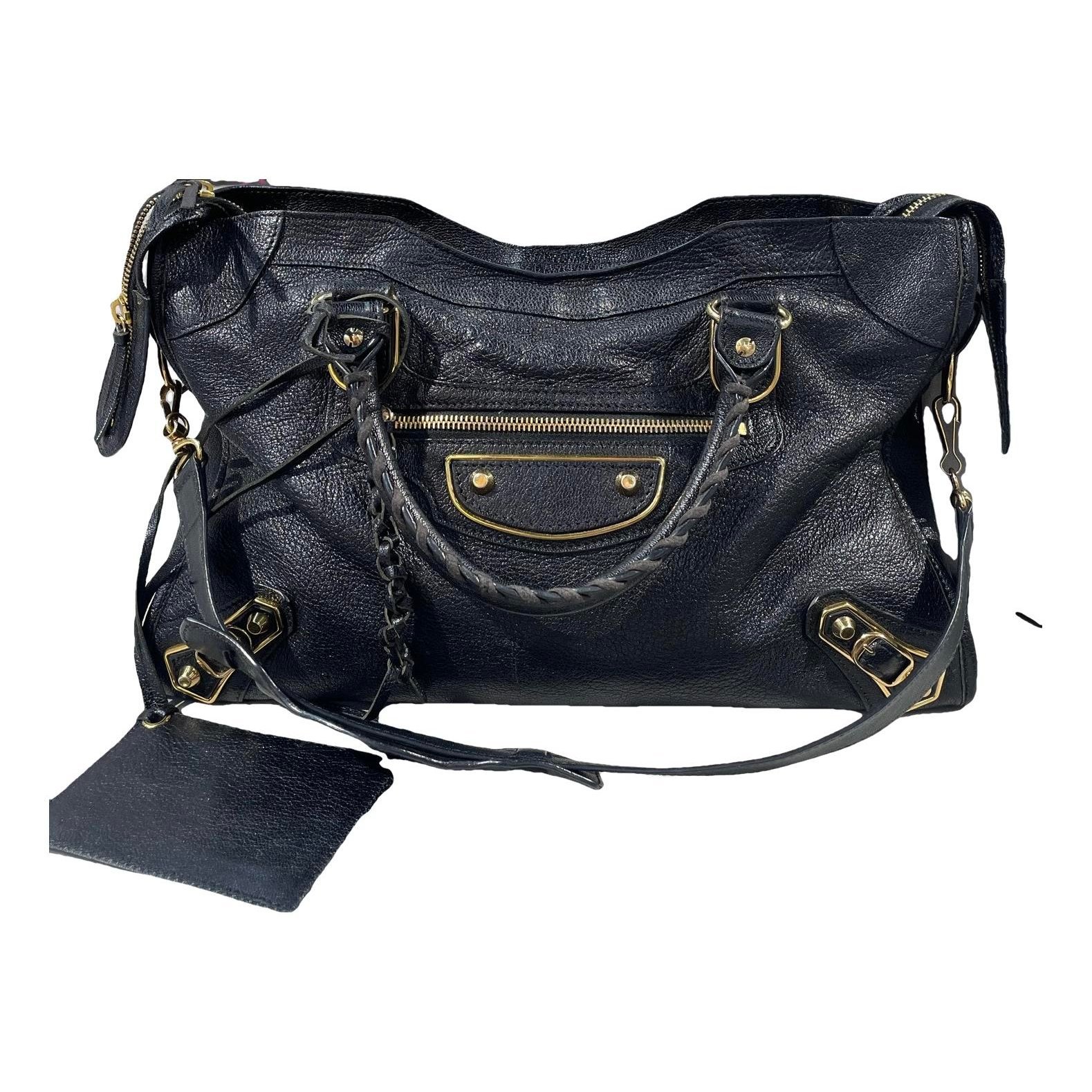 City leather handbag