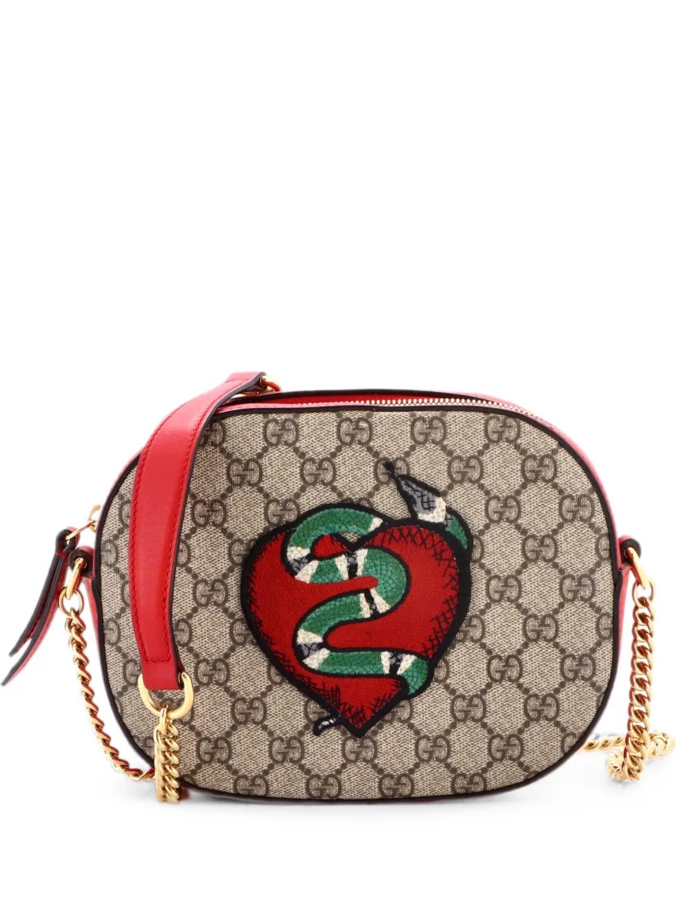Chain Embroidered GG Coated Canvas Mini crossbody bag