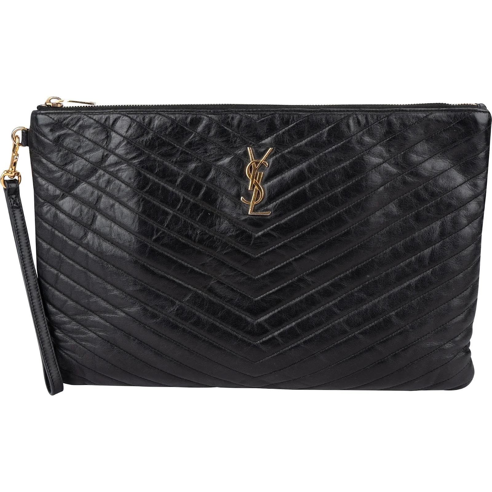 Leather clutch bag